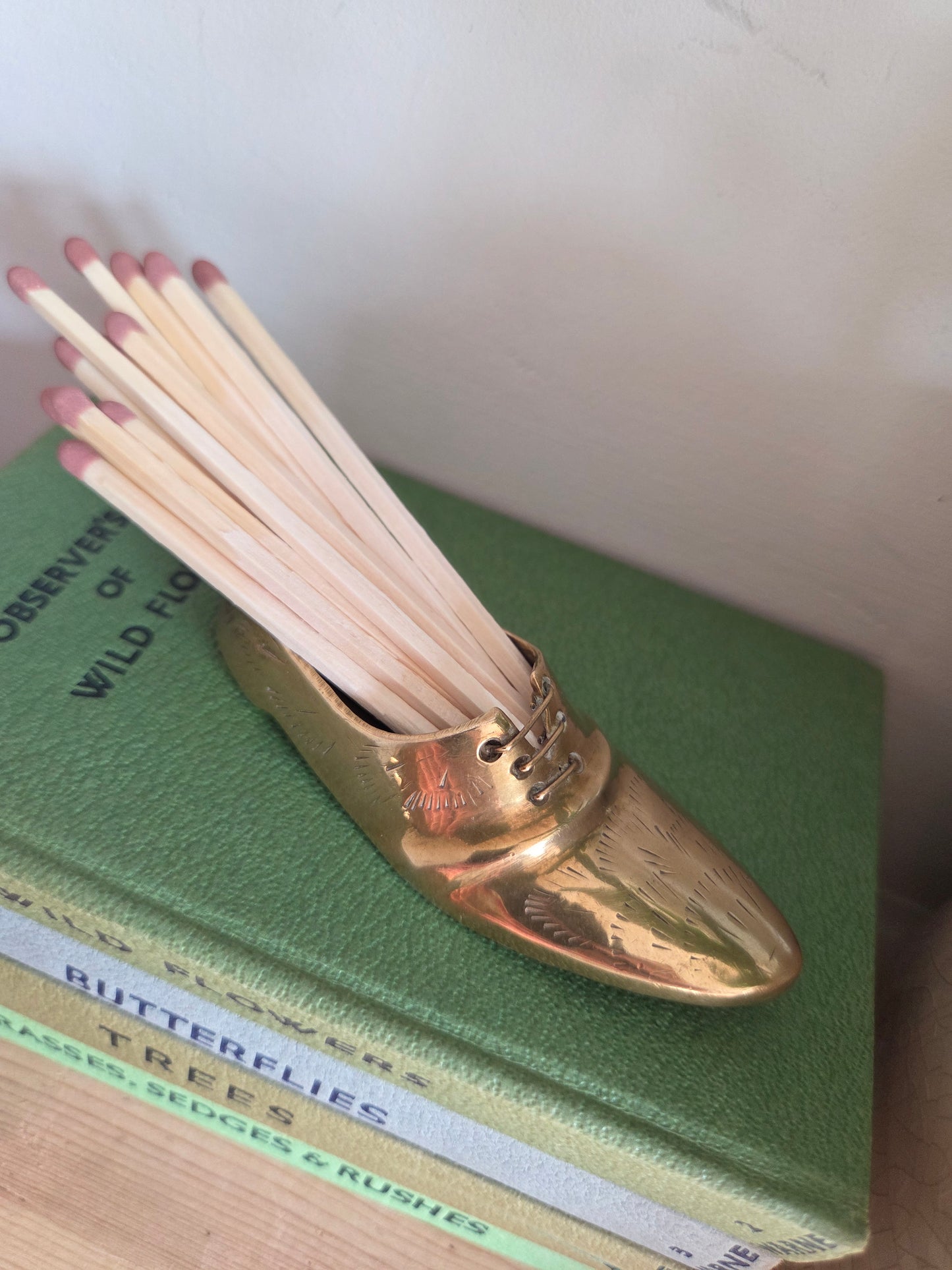 Vintage Indian Brass Shoe with Laces