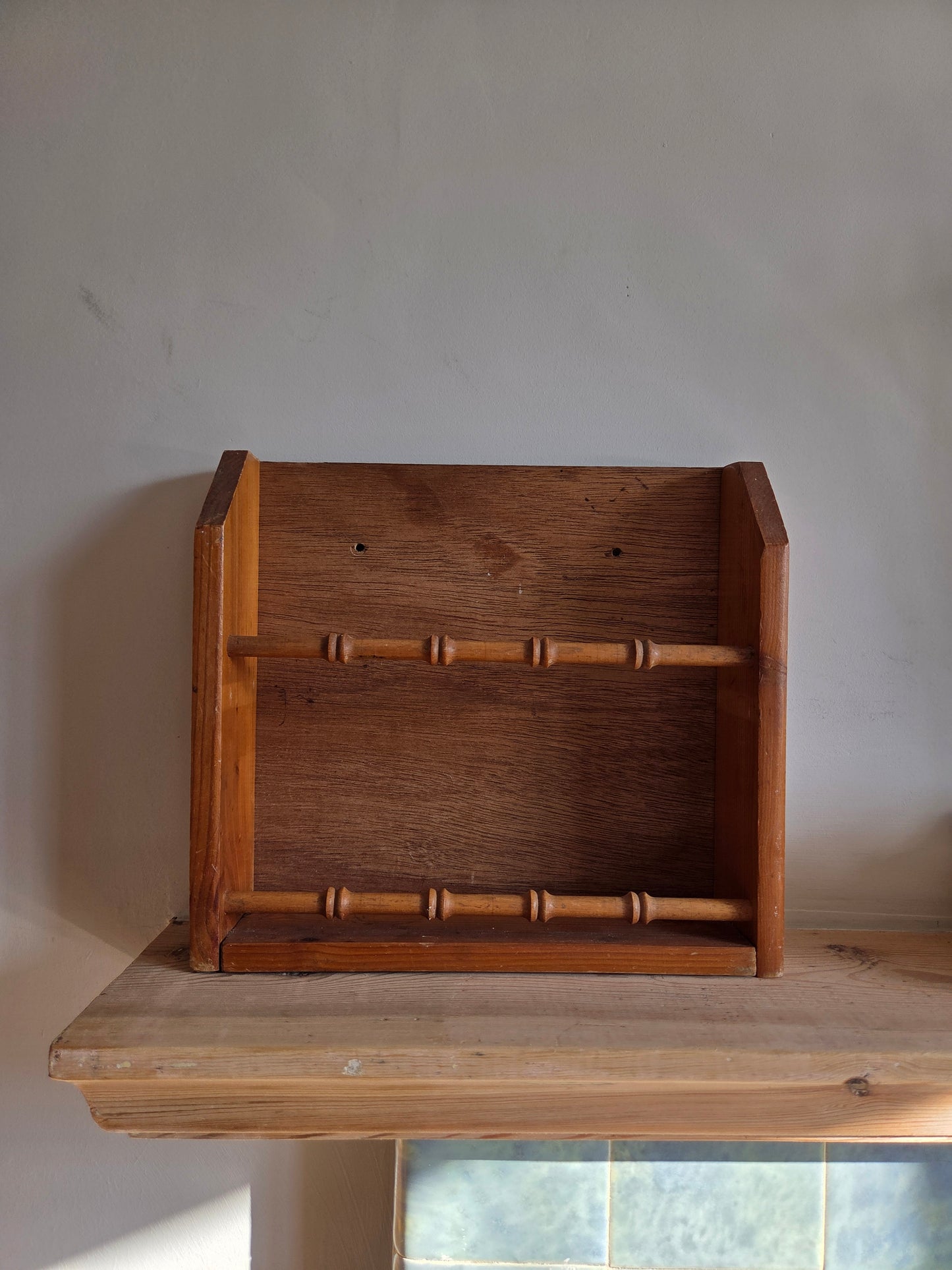 Vintage Wooden Letter Rack or Book Shelf