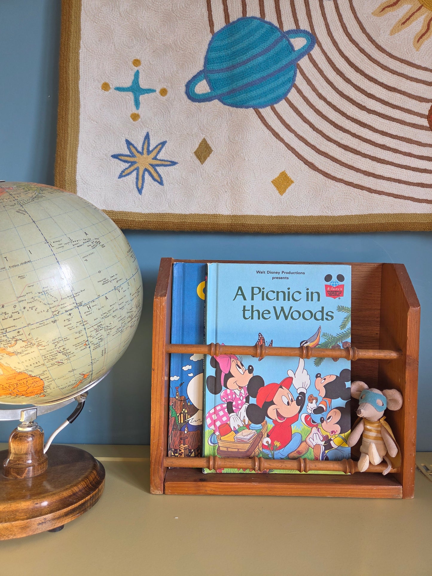 Vintage Wooden Letter Rack or Book Shelf