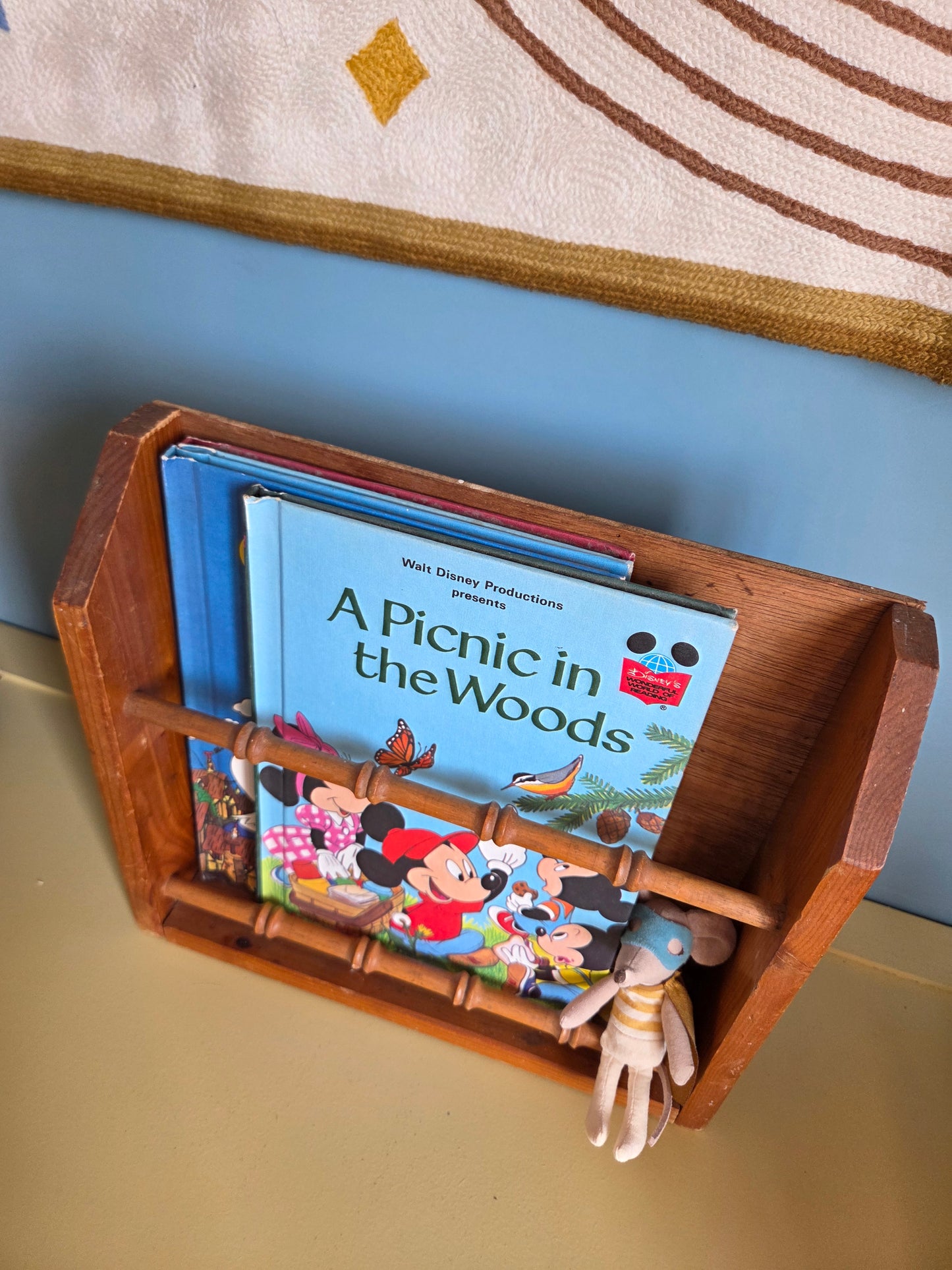 Vintage Wooden Letter Rack or Book Shelf