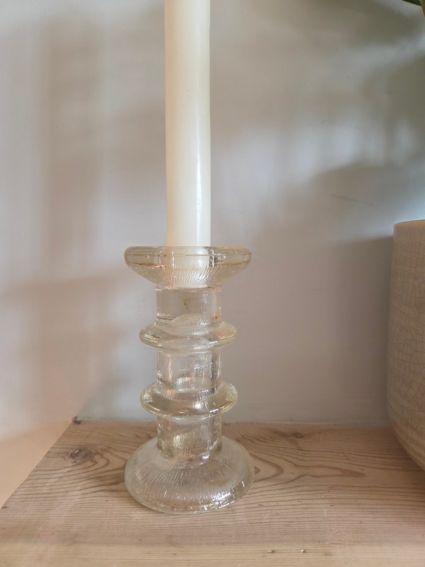 Vintage Swedish Art Glass Candlestick