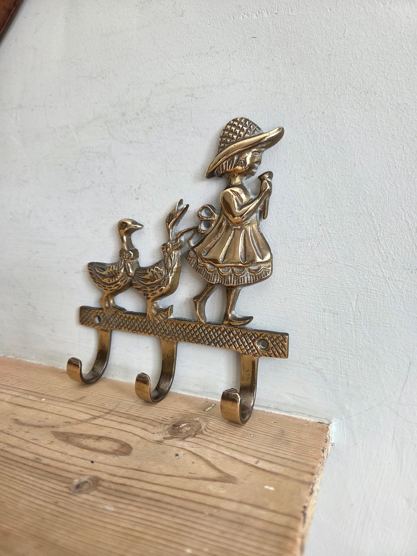 Brass Girl with Ducks Hook