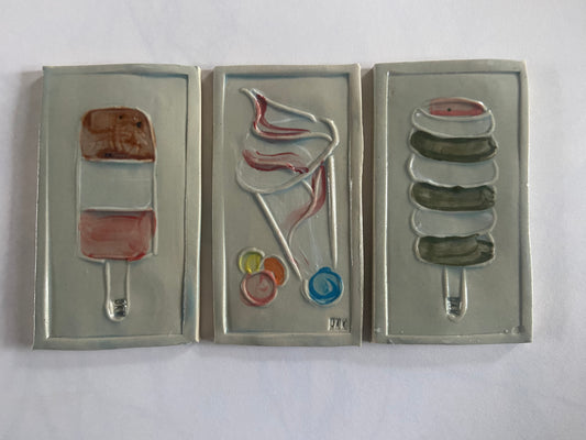 Set of 3 Iconic Ice Tiles 003 by Jaw Ceramics