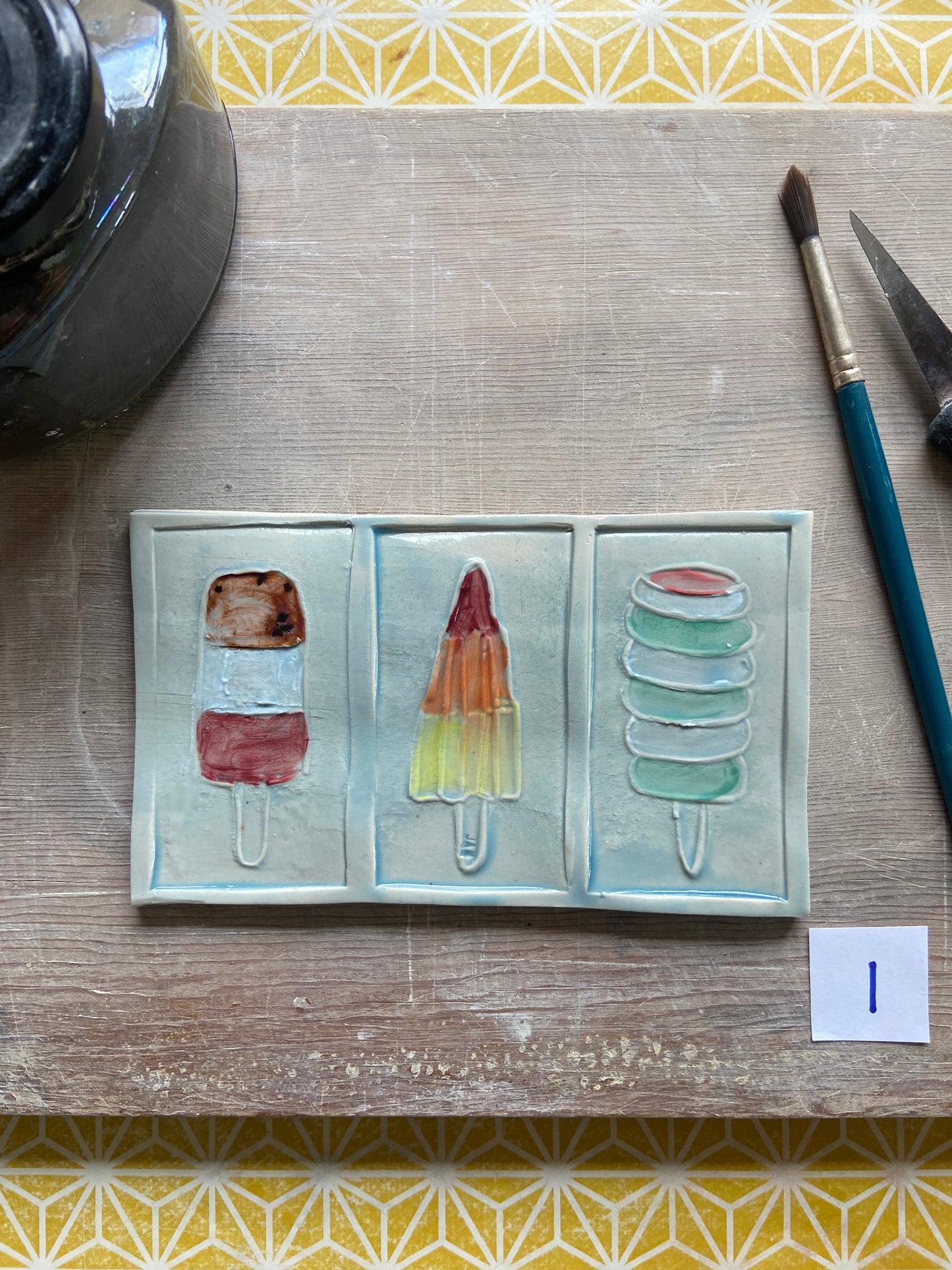 Triptytch of Ices 01 by JAW Ceramics