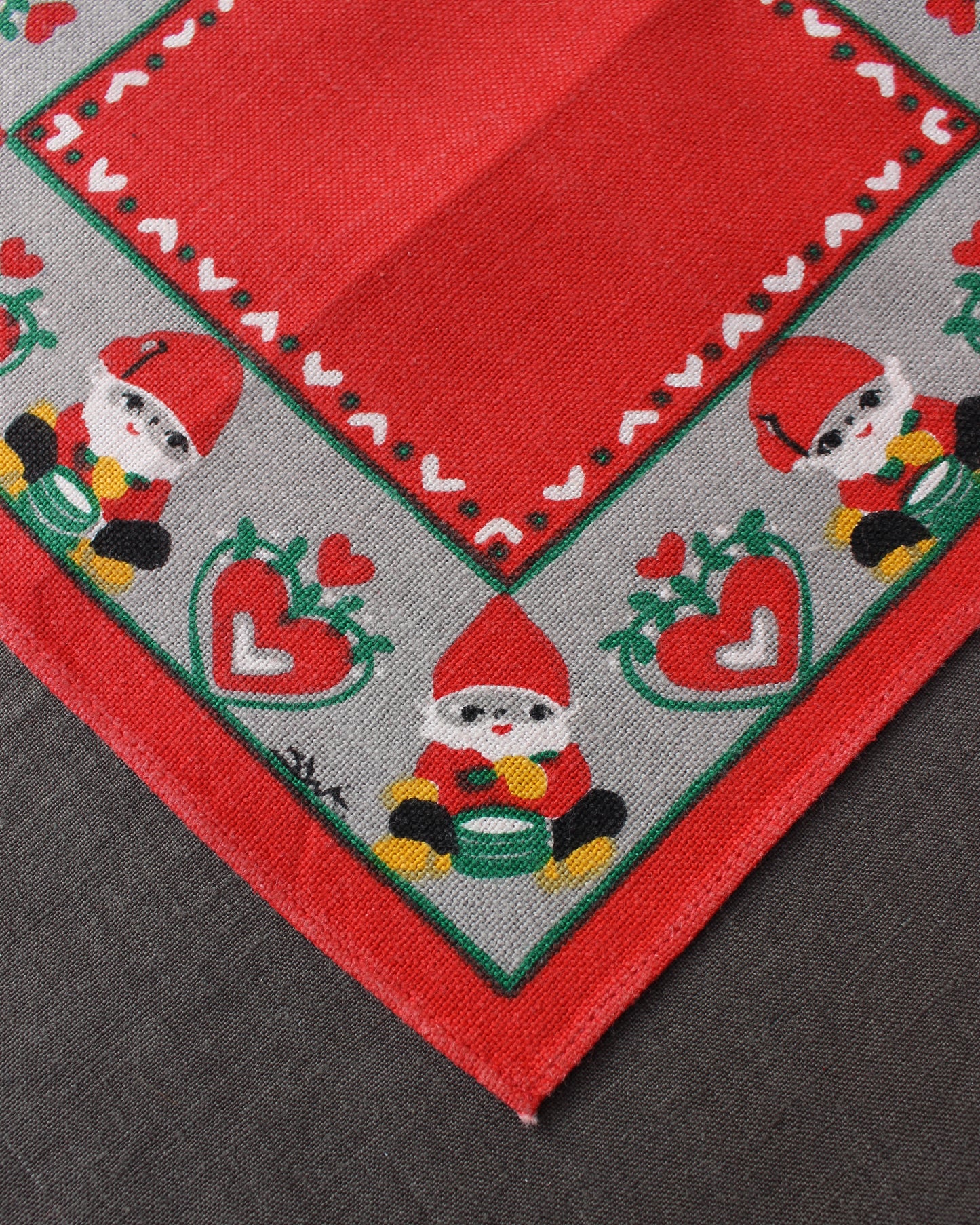 Vintage Swedish Christmas Napkin - Red