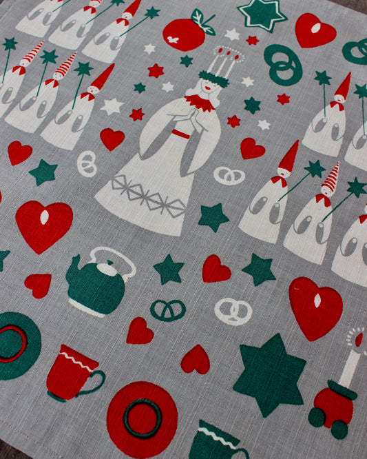 Vintage Swedish Christmas Tea Towel