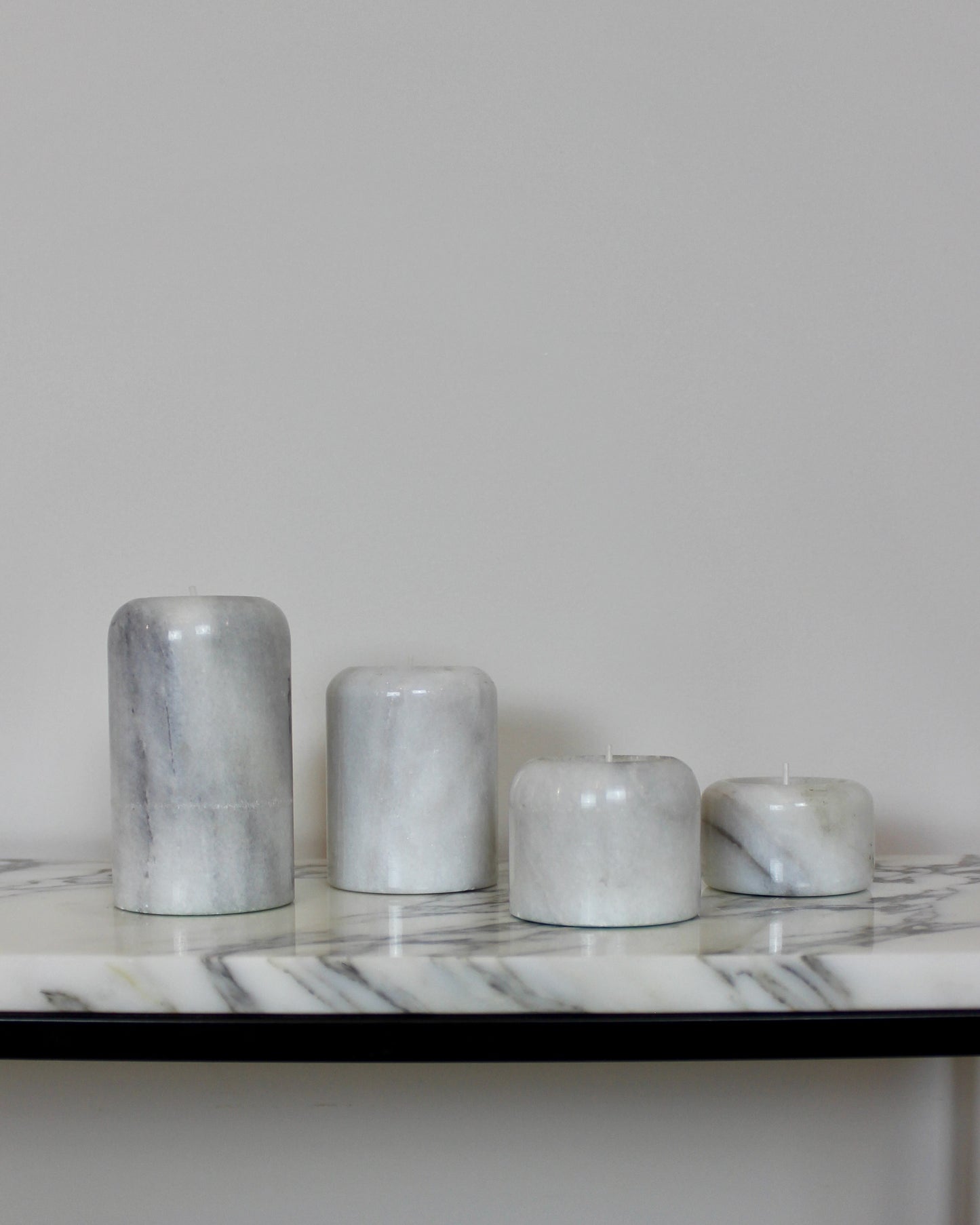 Set of 4 Marble Tealight Holders