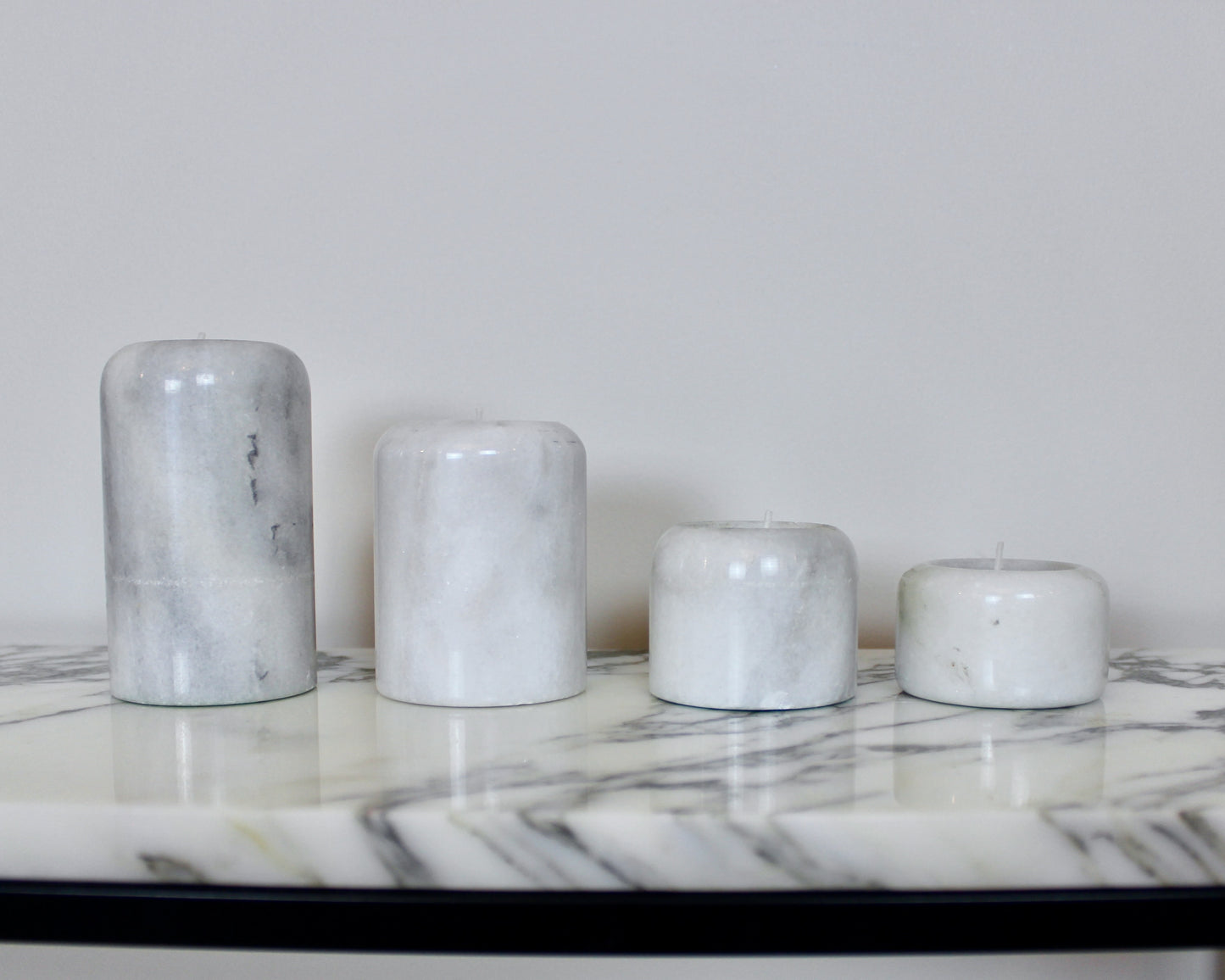 Set of 4 Marble Tealight Holders