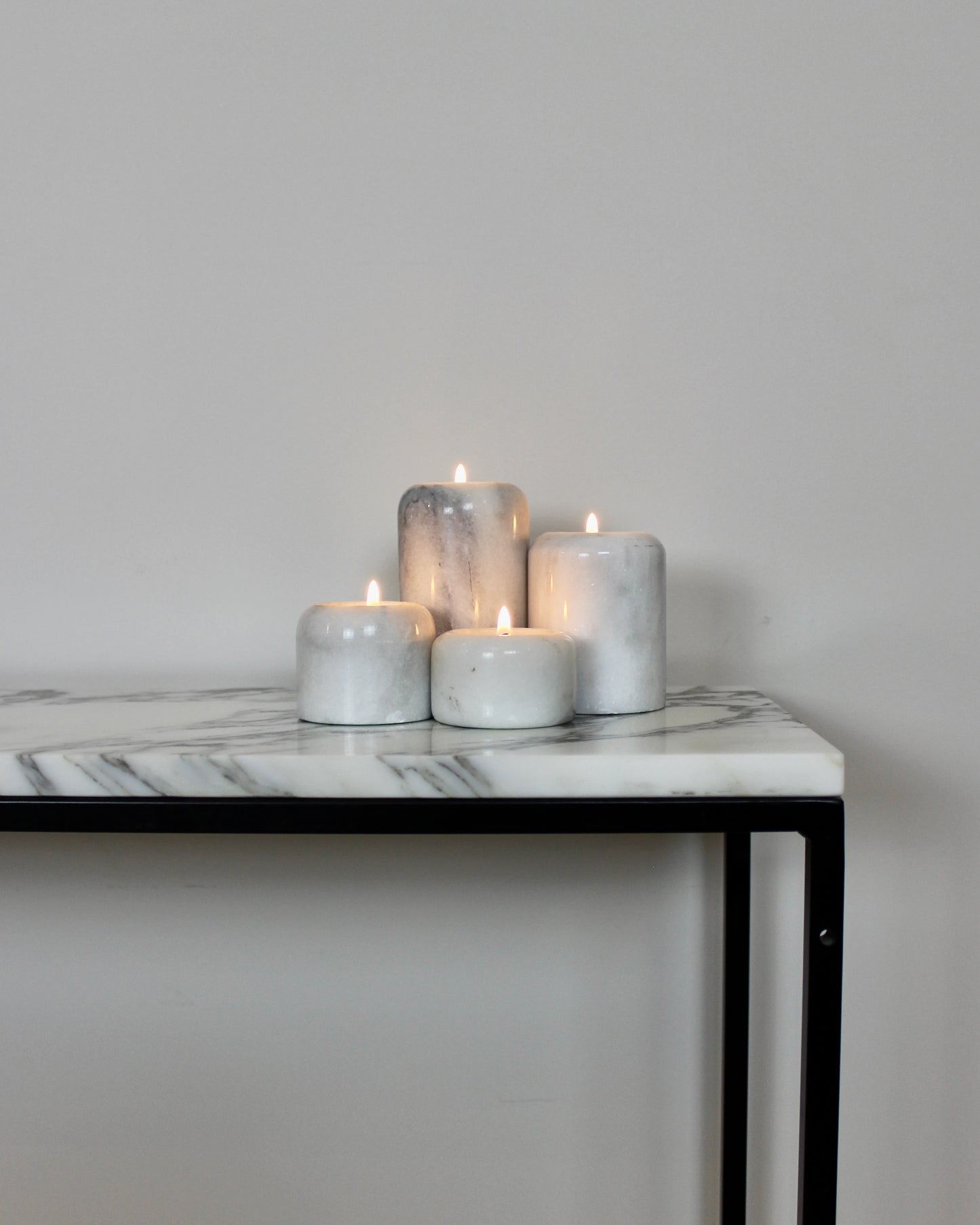 Set of 4 Marble Tealight Holders