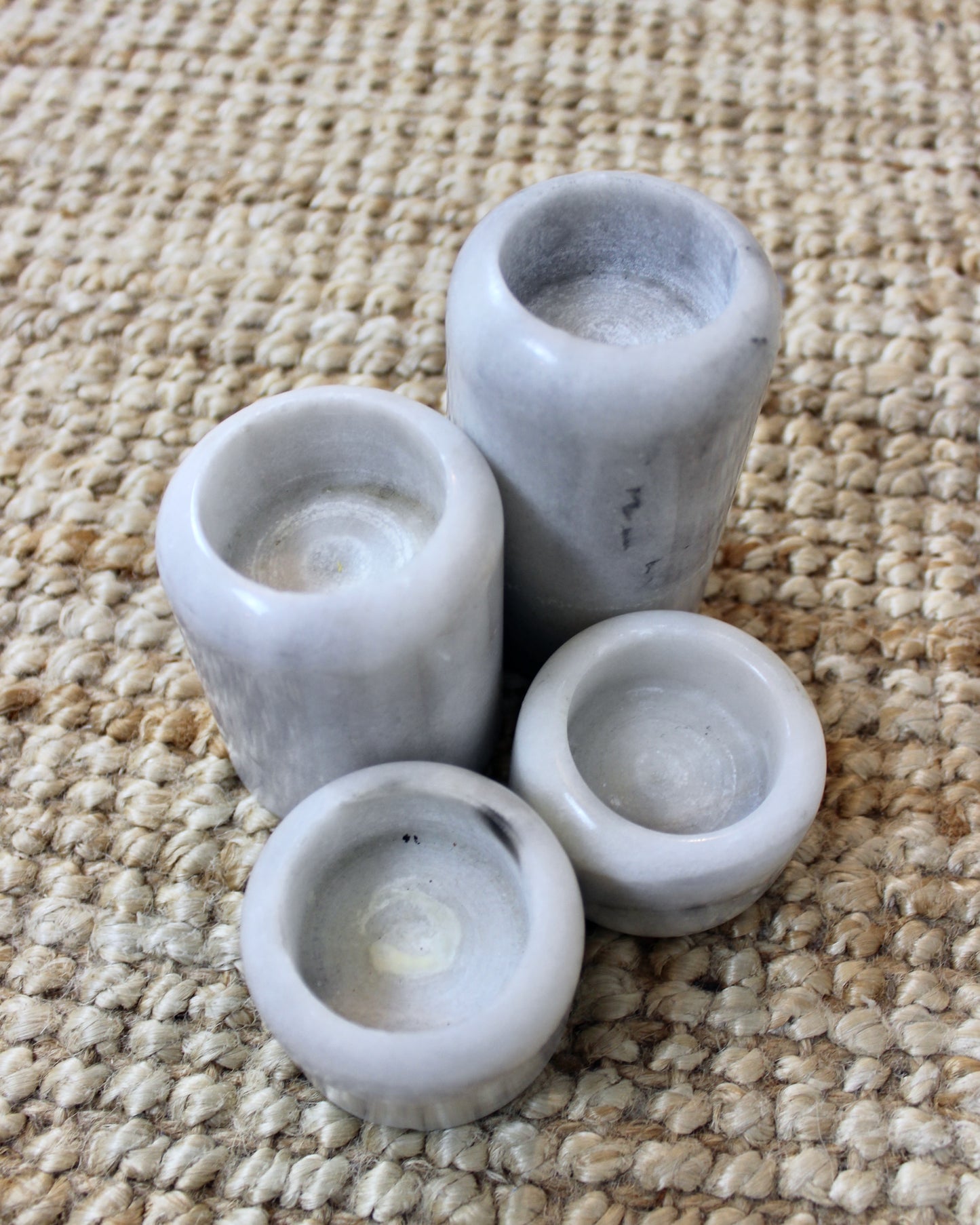 Set of 4 Marble Tealight Holders