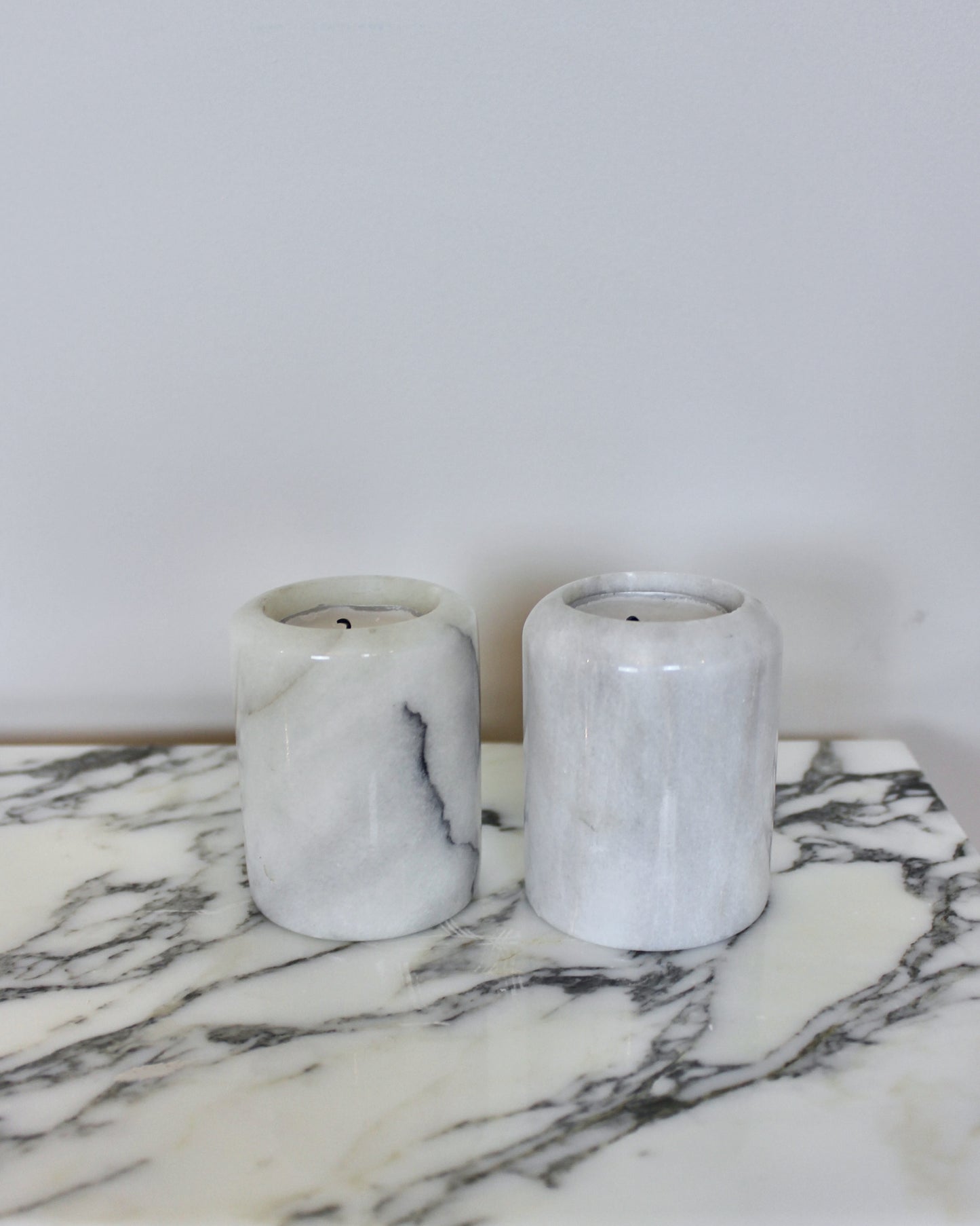 Pair of Marble Tealight Holders