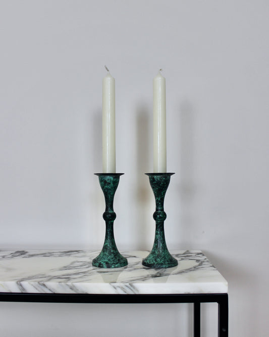 Verdigris Candlesticks