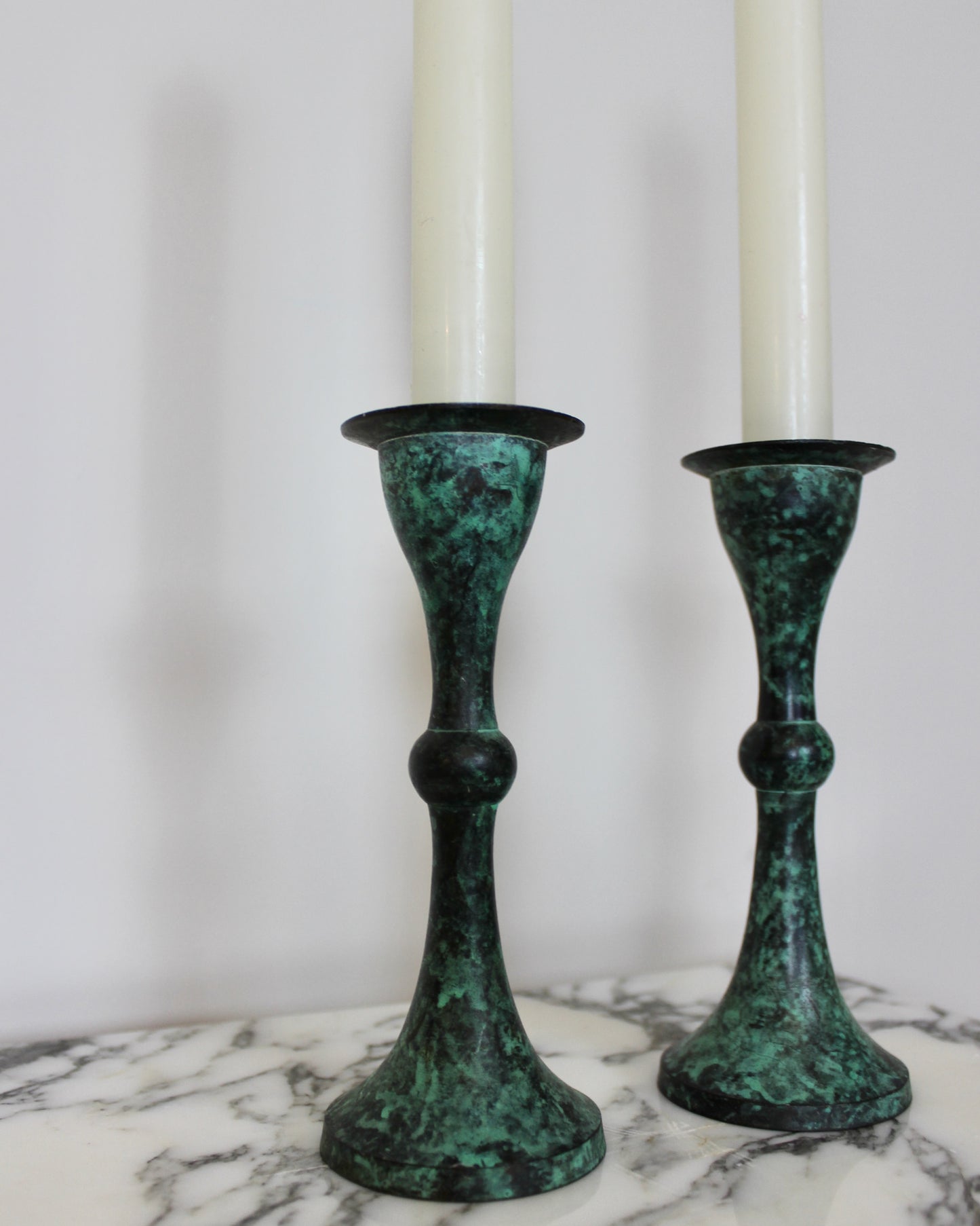 Verdigris Candlesticks