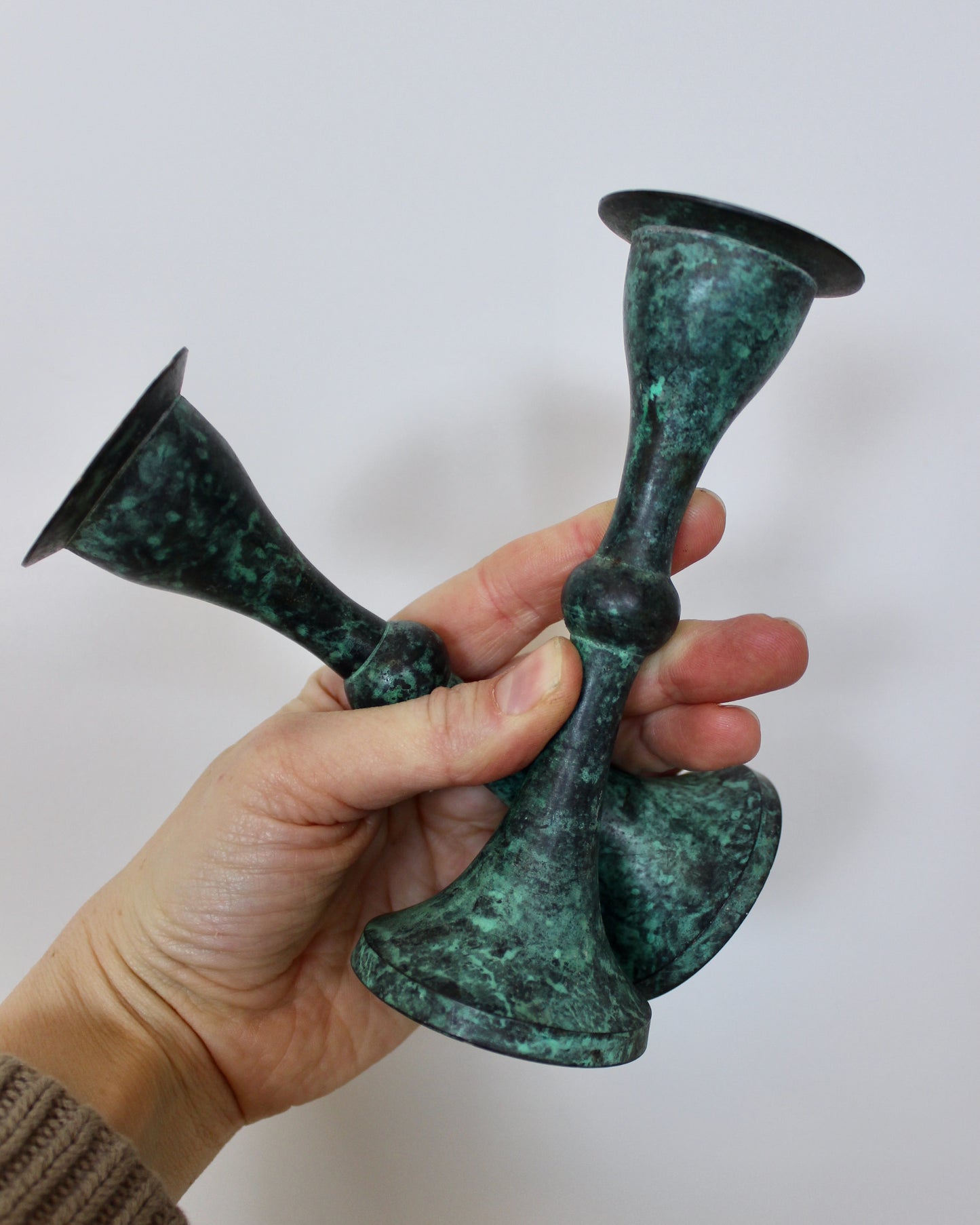 Verdigris Candlesticks