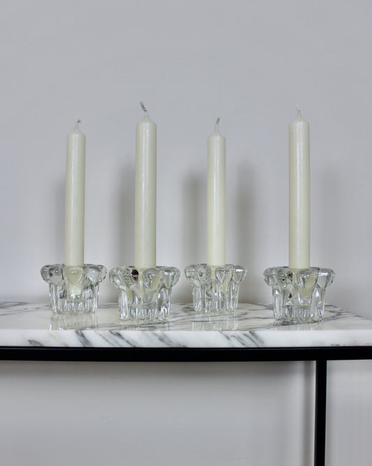 A Set of 4 Glass Candle Holders