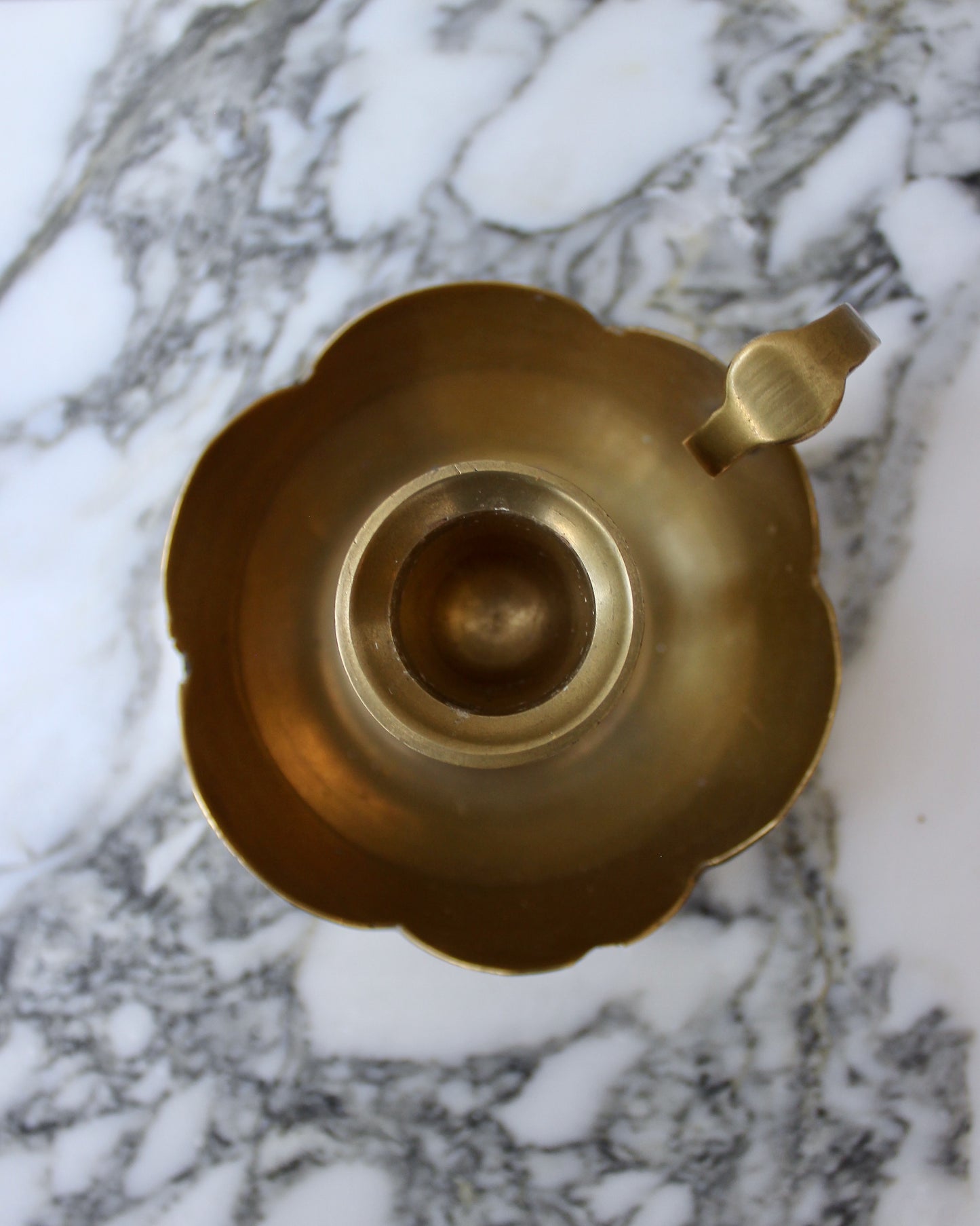 Small Brass Scallop Candlestick