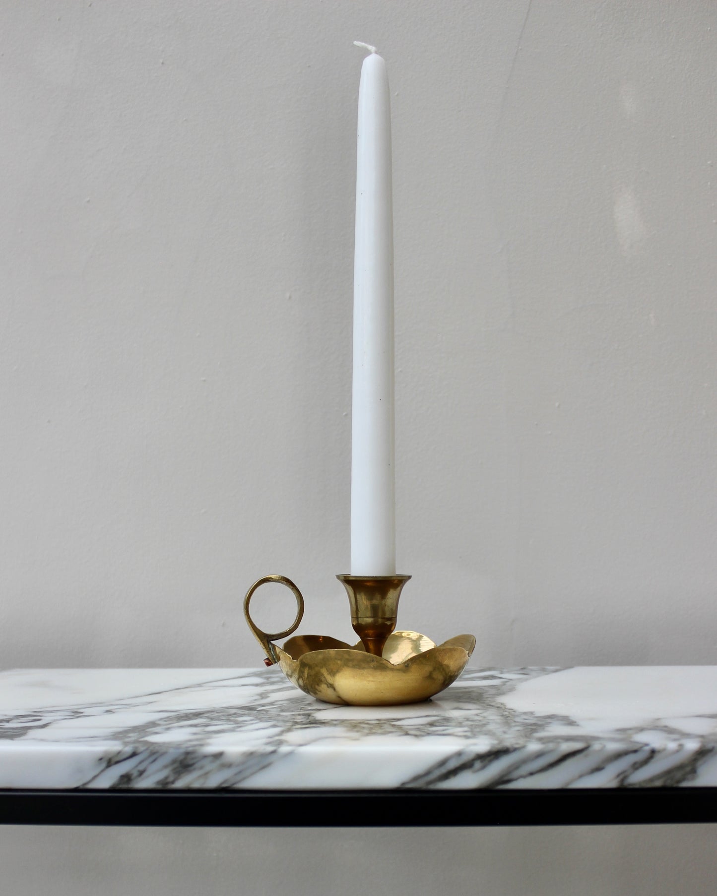 Small Brass Scallop Candlestick