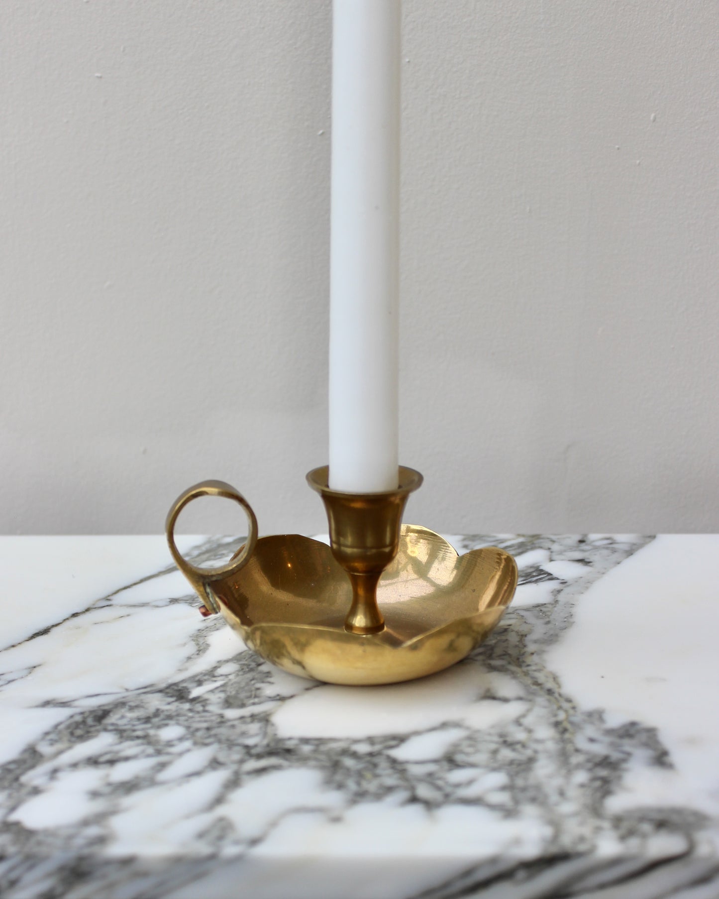 Small Brass Scallop Candlestick