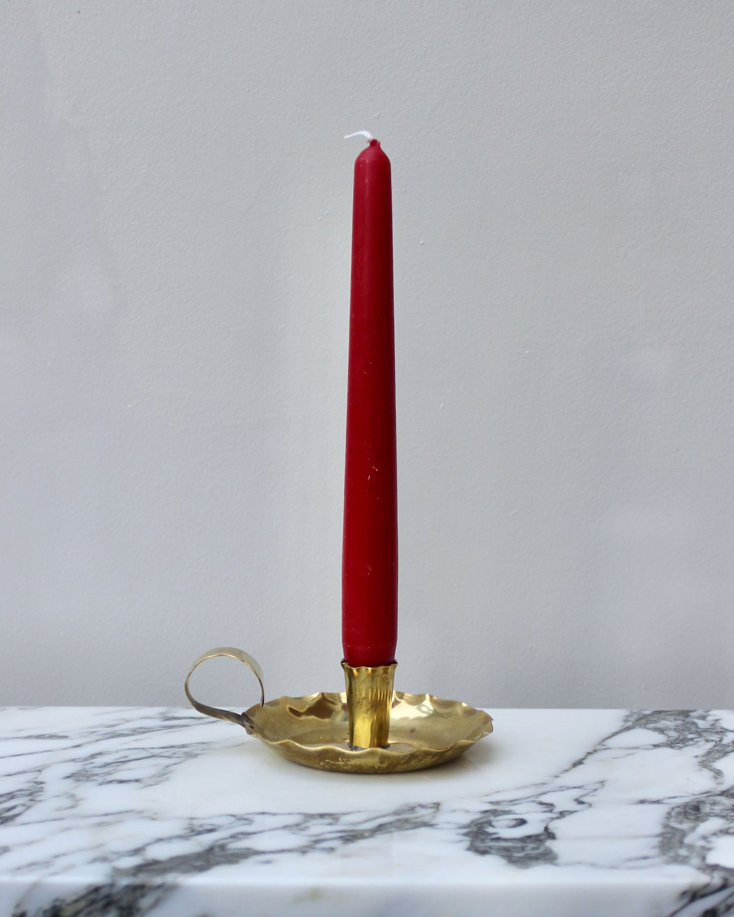 Brass Frill Edge Candlestick