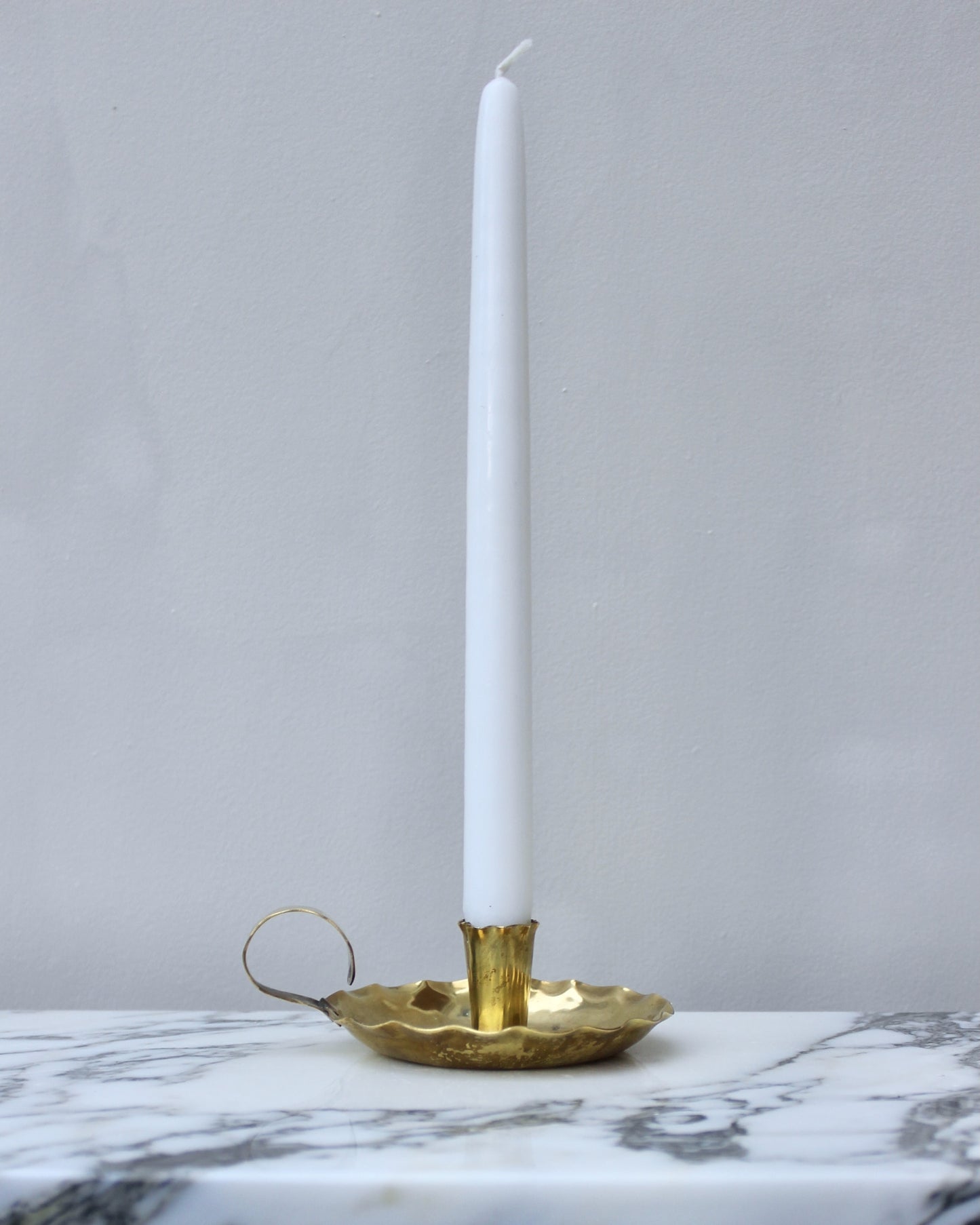 Brass Frill Edge Candlestick