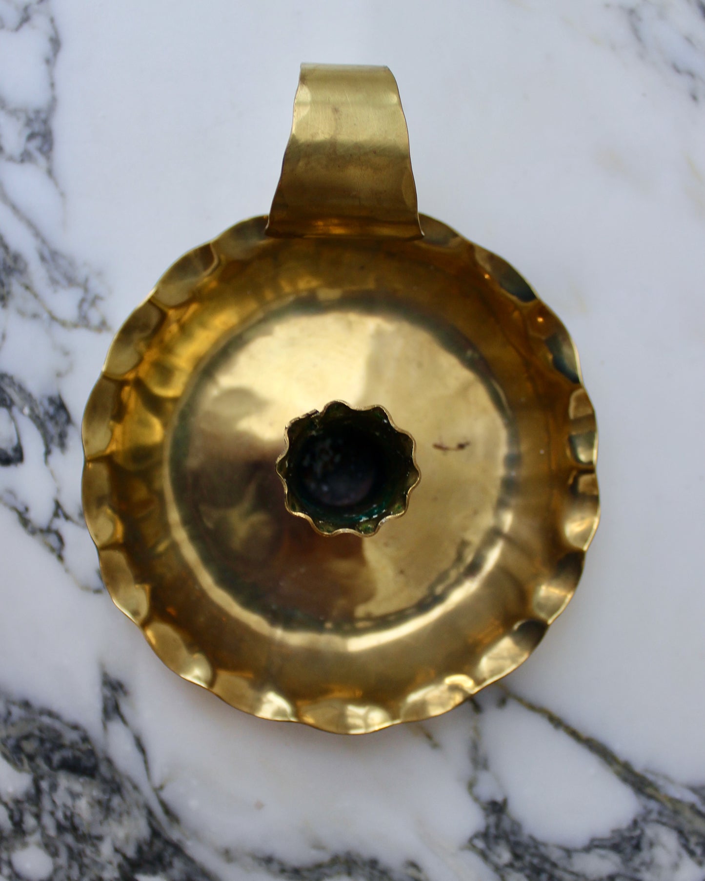 Brass Frill Edge Candlestick