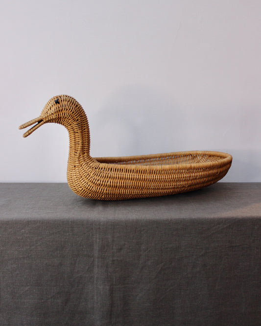 Large Vintage Wicker Duck