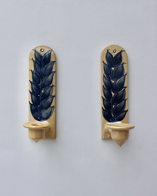 A Pair of Vintage Swedish Ceramic Candle Sconces