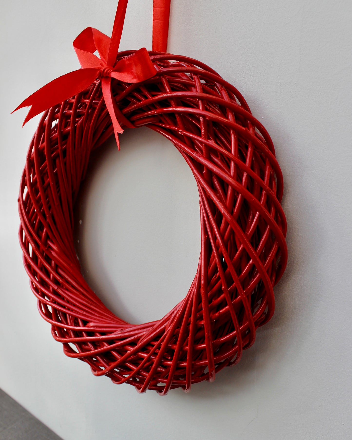 Vintage Red Wicker Wreath