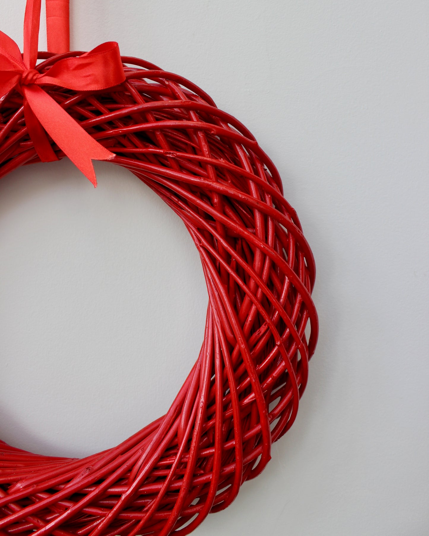 Vintage Red Wicker Wreath