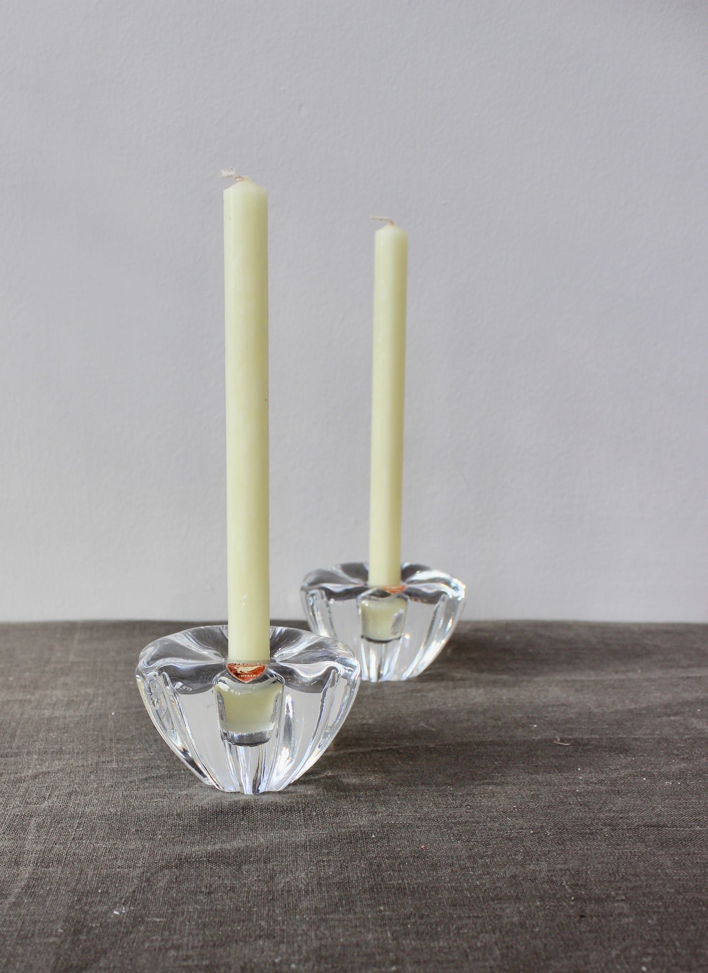 Vintage Orrefors Sweden Glass Candlesticks