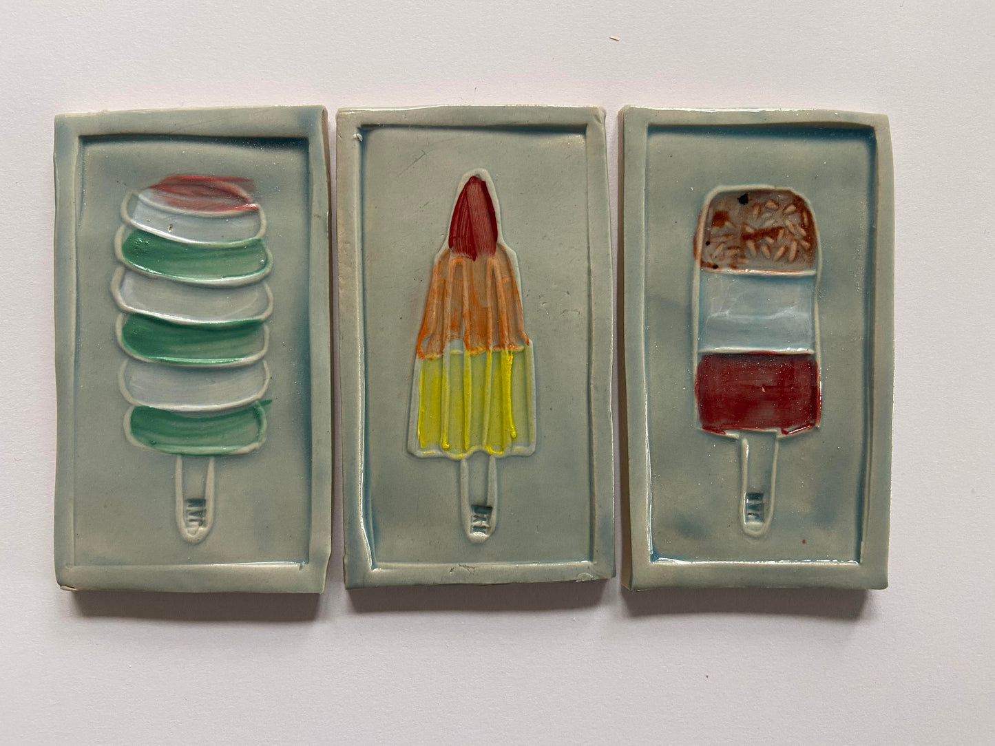 Set of 3 Iconic Ice Tiles 006 by Jaw Ceramics
