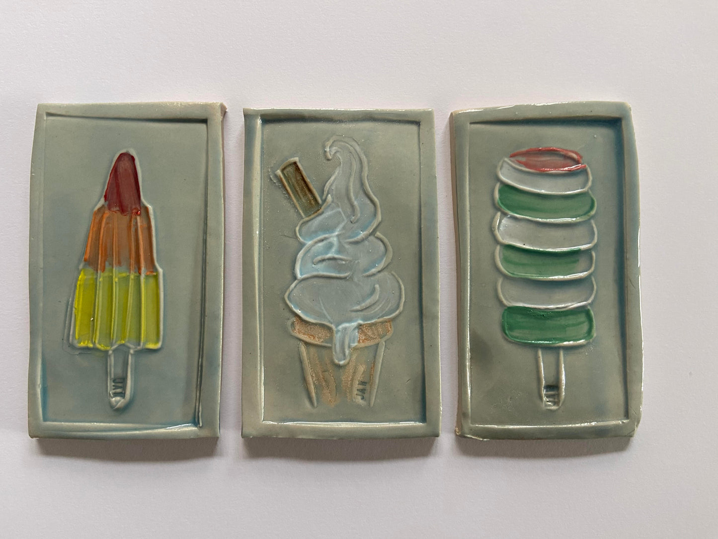 Set of 3 Iconic Ice Tiles 004 by Jaw Ceramics