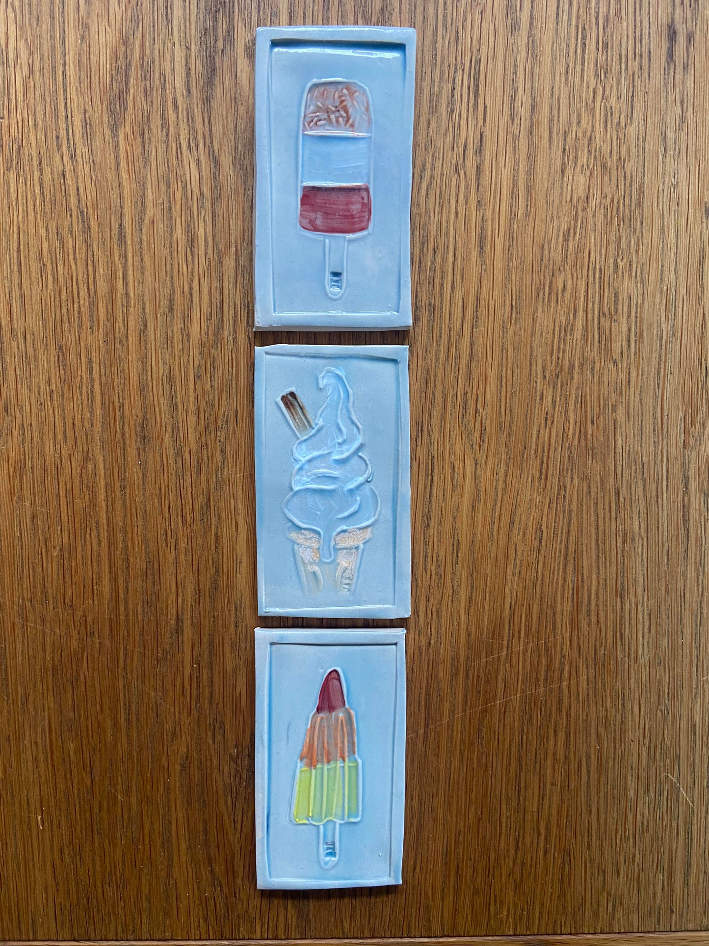 Set of 3 Iconic Ice Tiles 005 by Jaw Ceramics