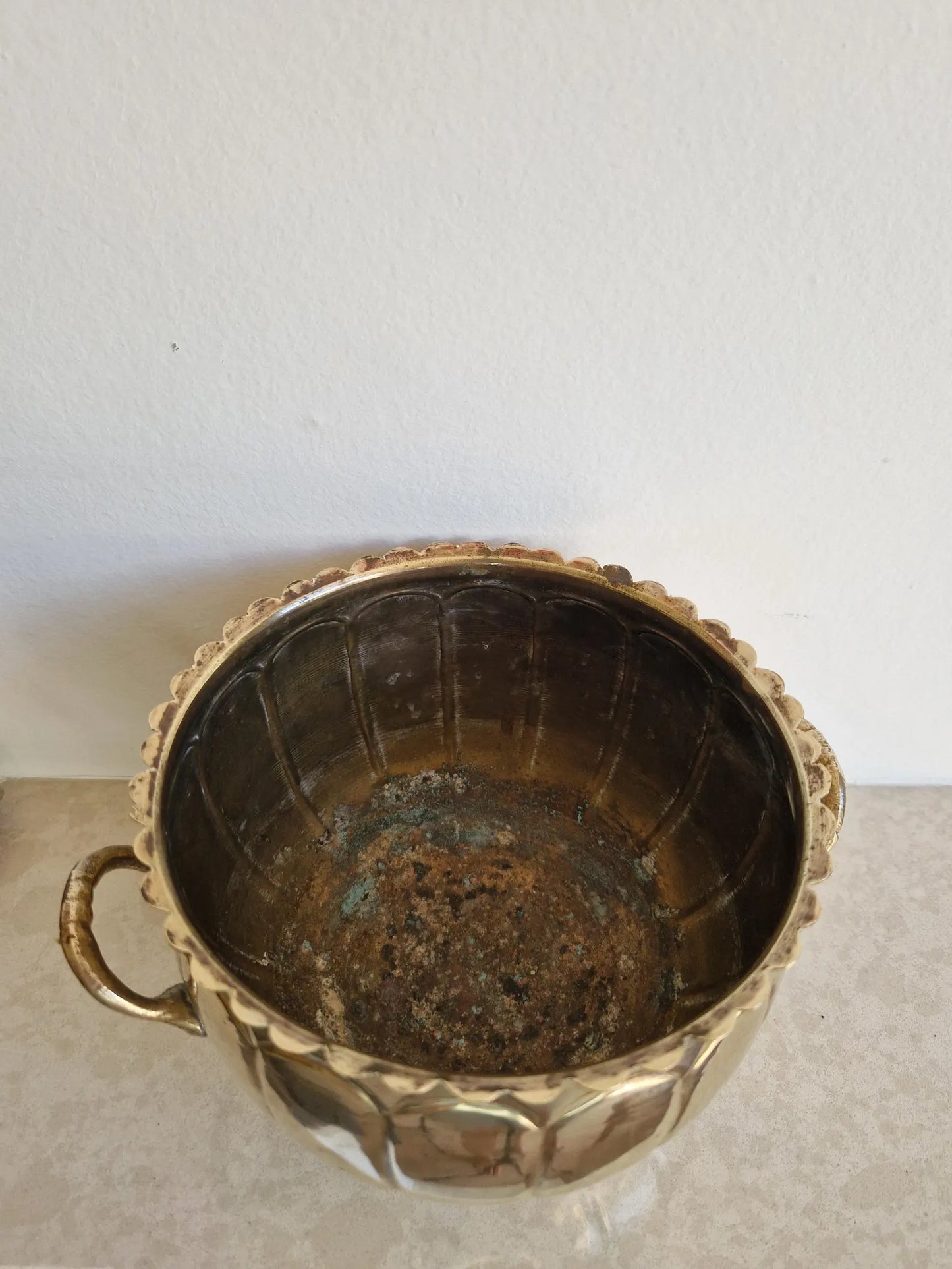 Antique Brass Footed Planter