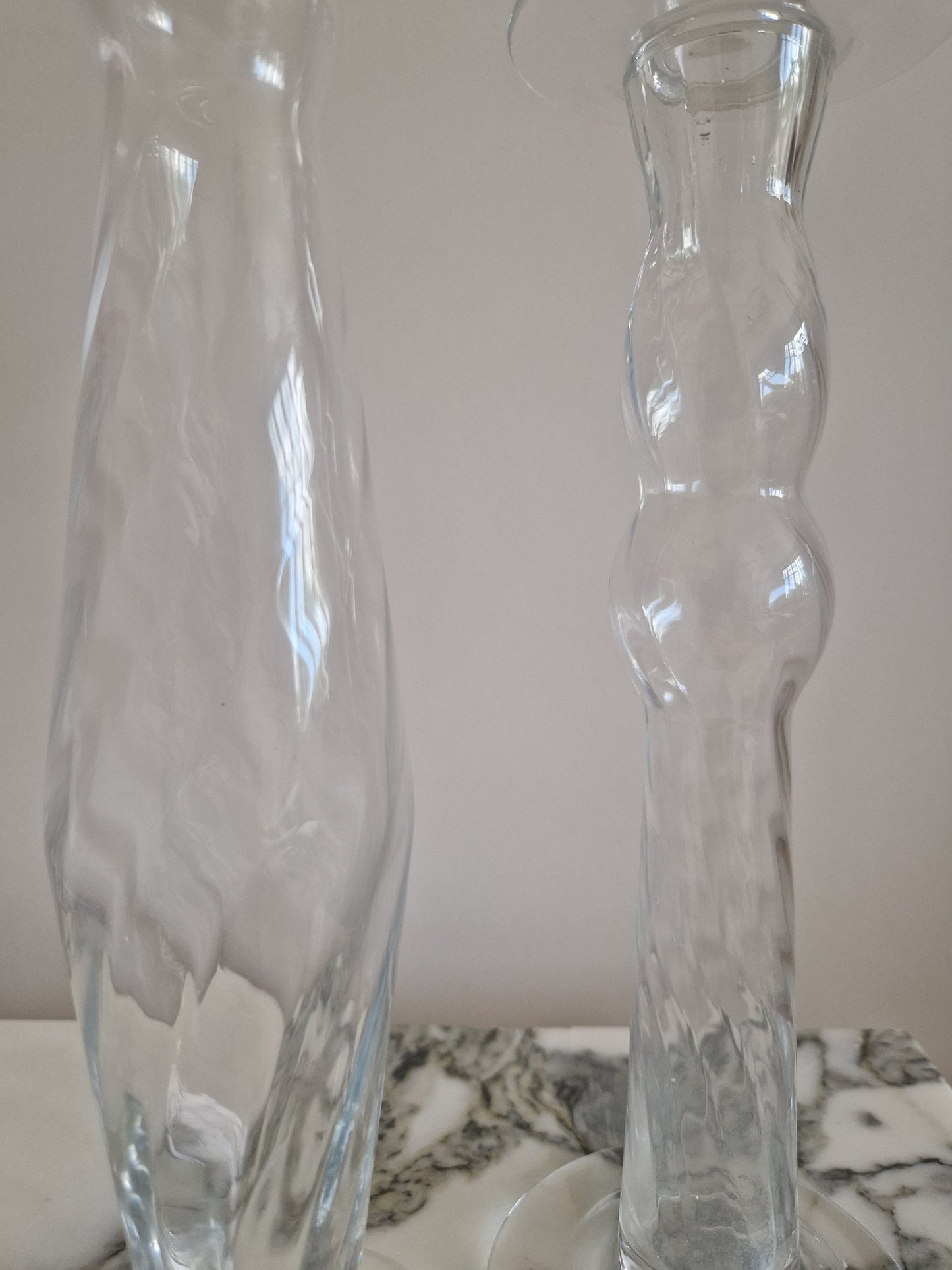 Pair Of Vintage Glass Candlesticks by Broste Copenhagen