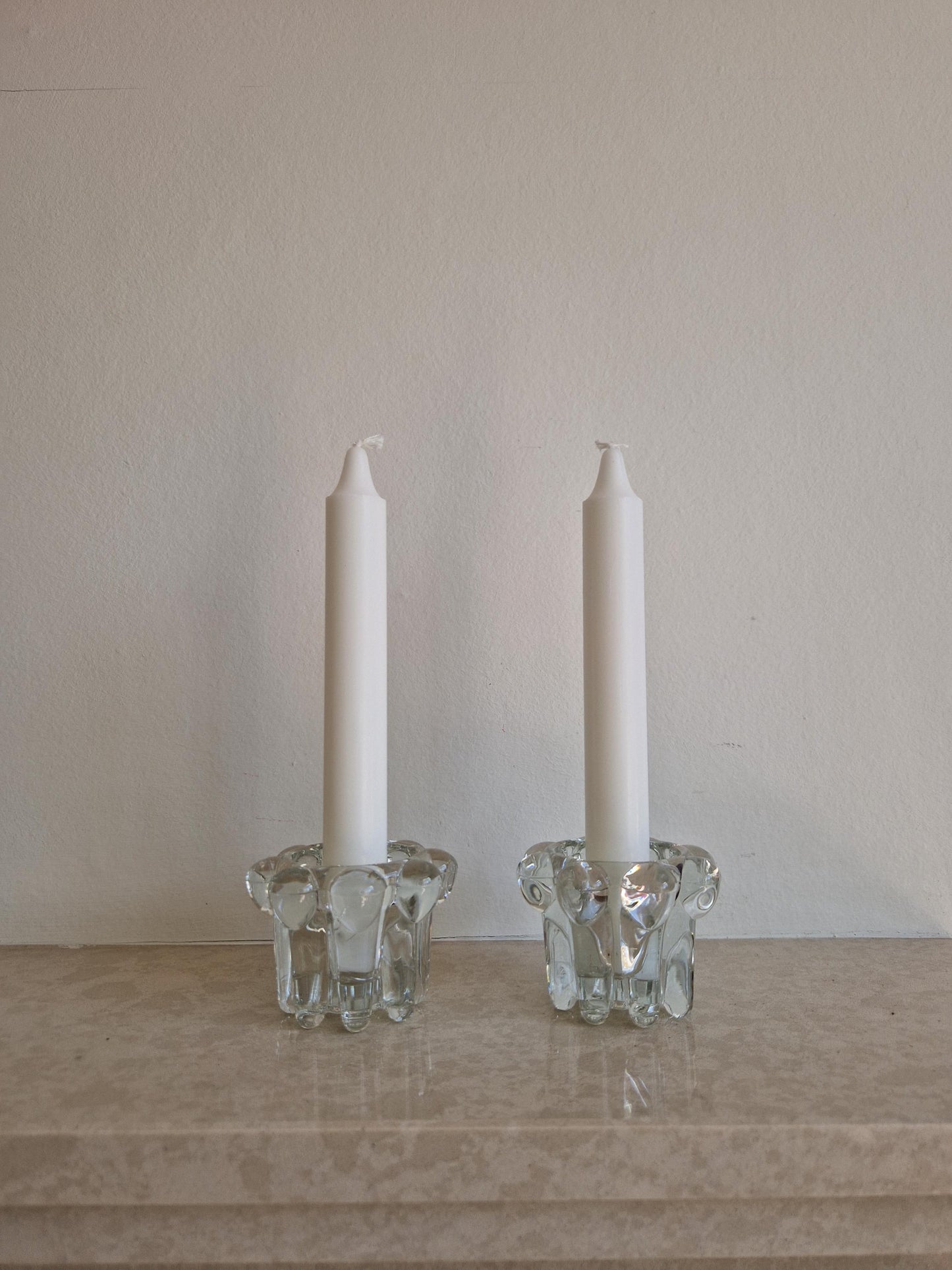 Pair of Reims France Candle Holders