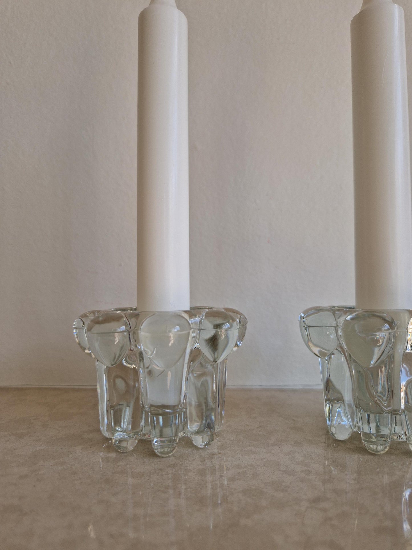 Pair of Reims France Candle Holders