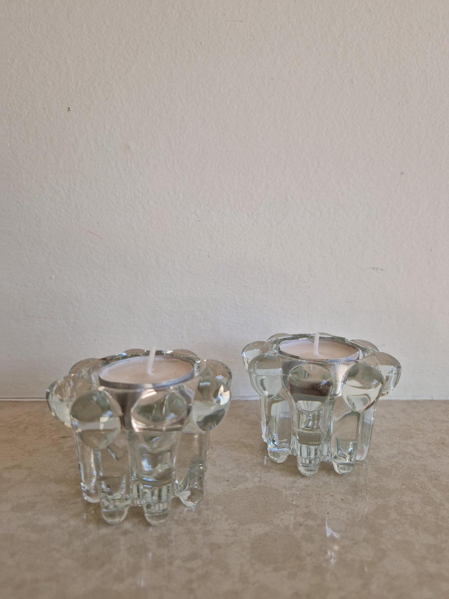 Pair of Reims France Candle Holders