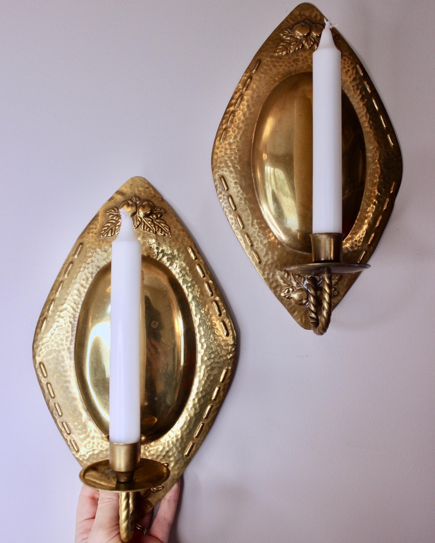 Pair of Mid-Century Swedish Brass Candle Sconces by Knut Eriksson Eskilstuna