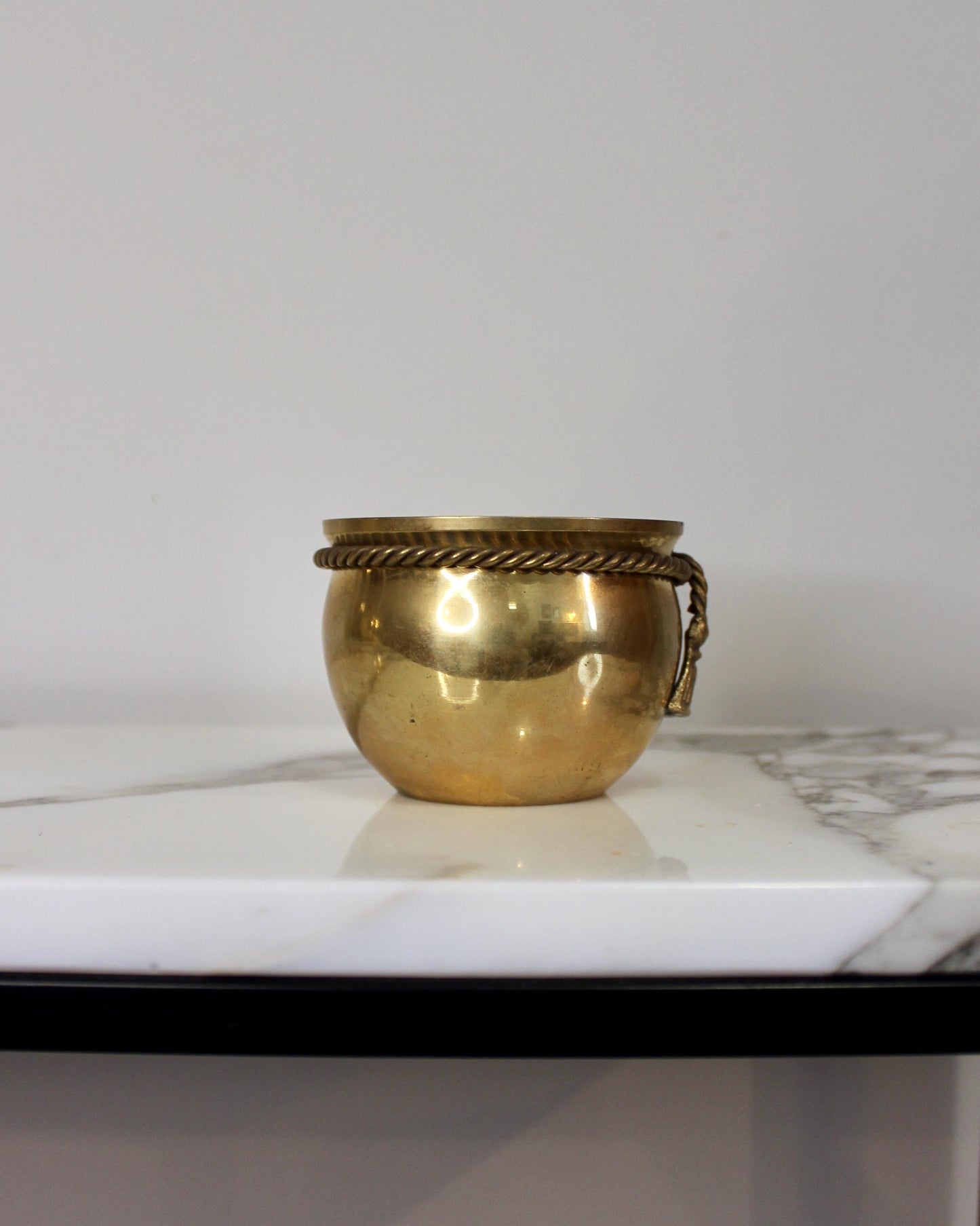 Miniature Brass Pot with Rope Detail