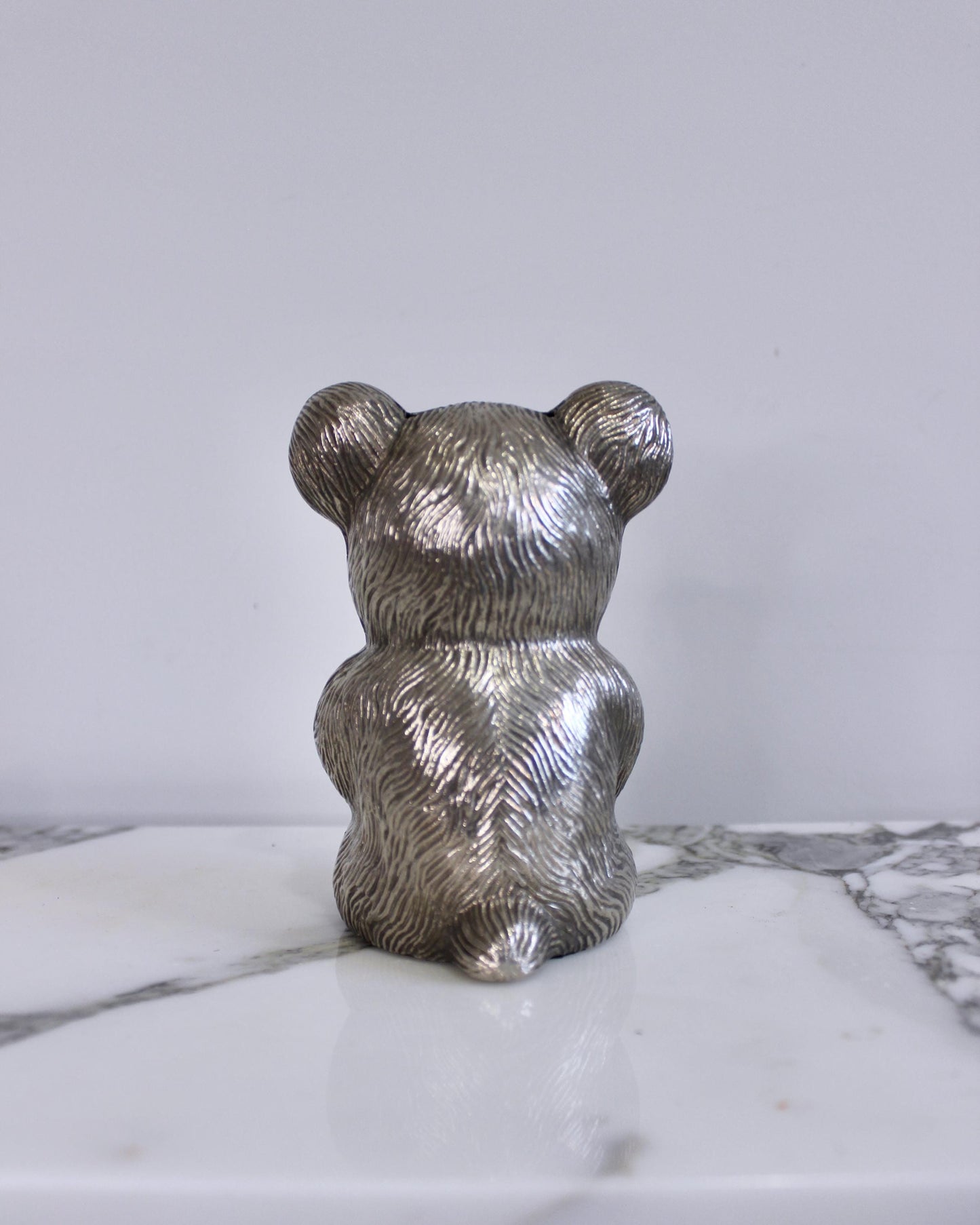 Piggy Bank Money Box Vintage Silver Plated Bear - 1st Birthday Christening New Baby Gift