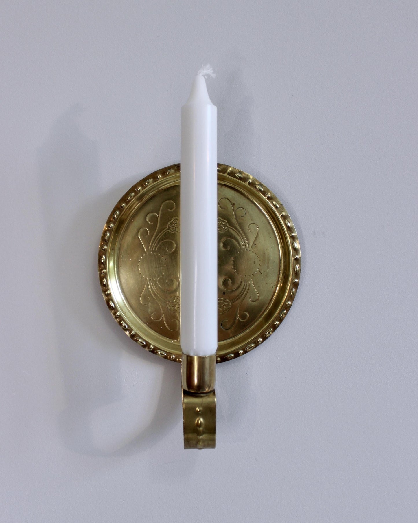 Vintage Swedish Candle Sconce in Brass