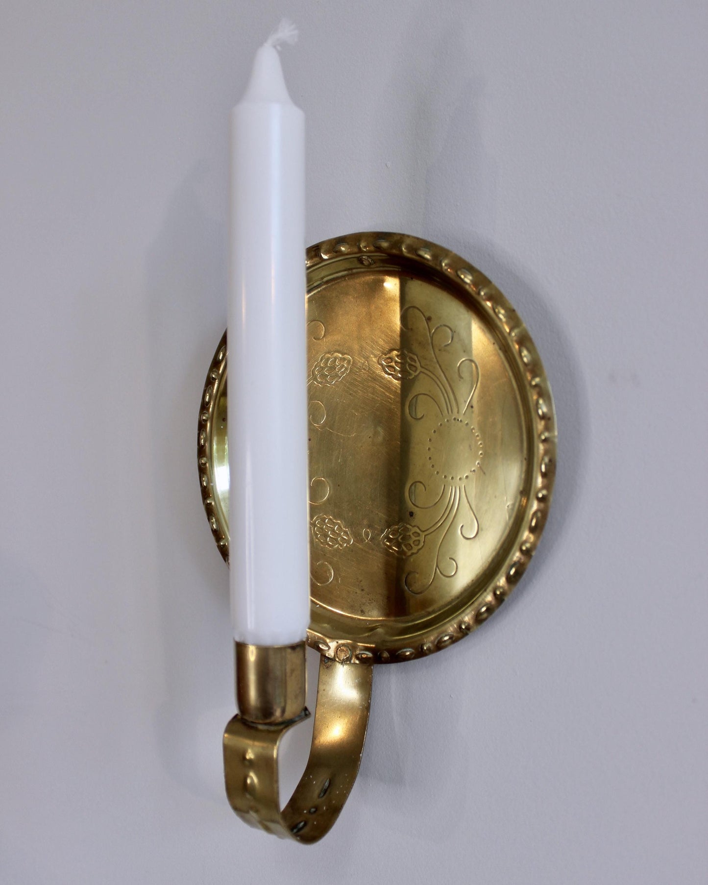 Vintage Swedish Candle Sconce in Brass