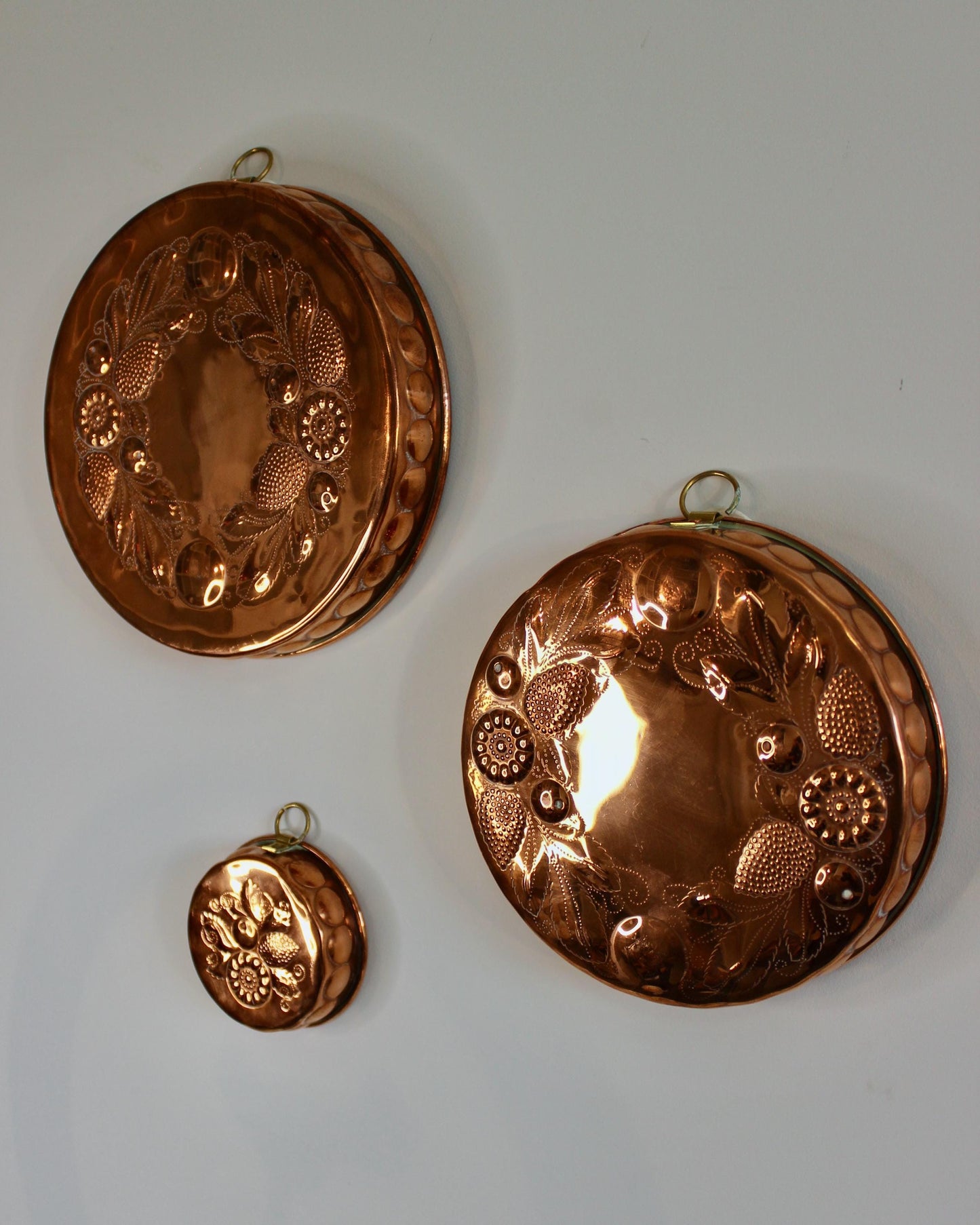 Set of Three Vintage Swedish Copper Moulds by Scandia