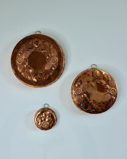 Set of Three Vintage Swedish Copper Moulds by Scandia