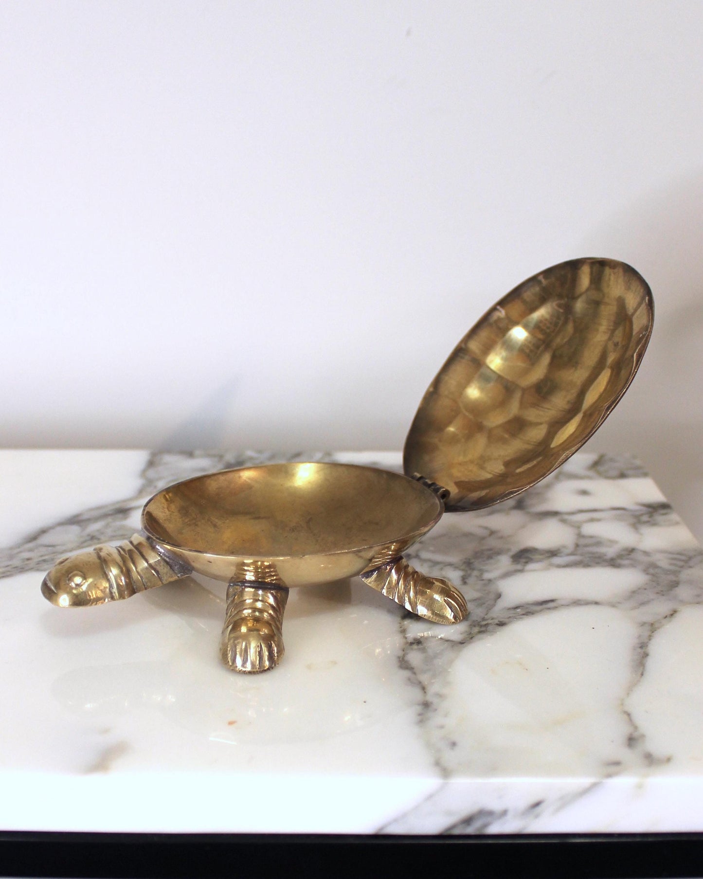 Vintage Brass Turtle Trinket Dish