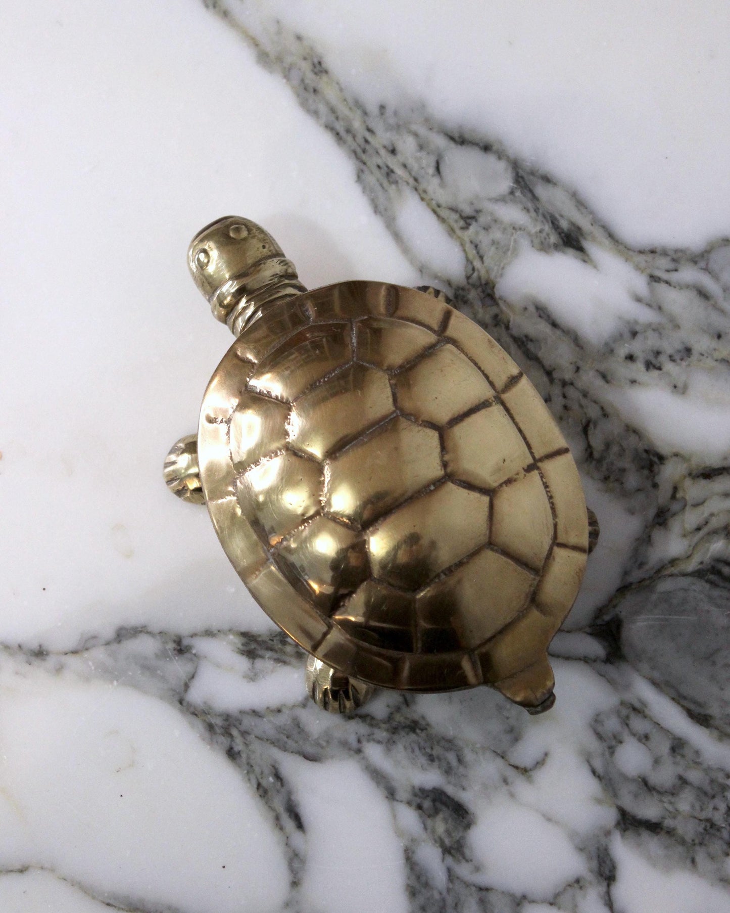 Vintage Brass Turtle Trinket Dish