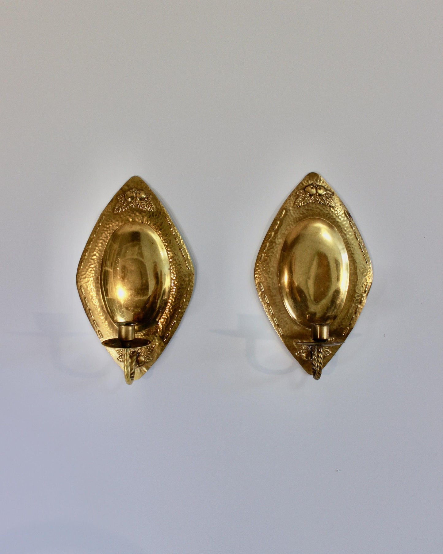 Pair of Mid-Century Swedish Brass Candle Sconces by Knut Eriksson Eskilstuna