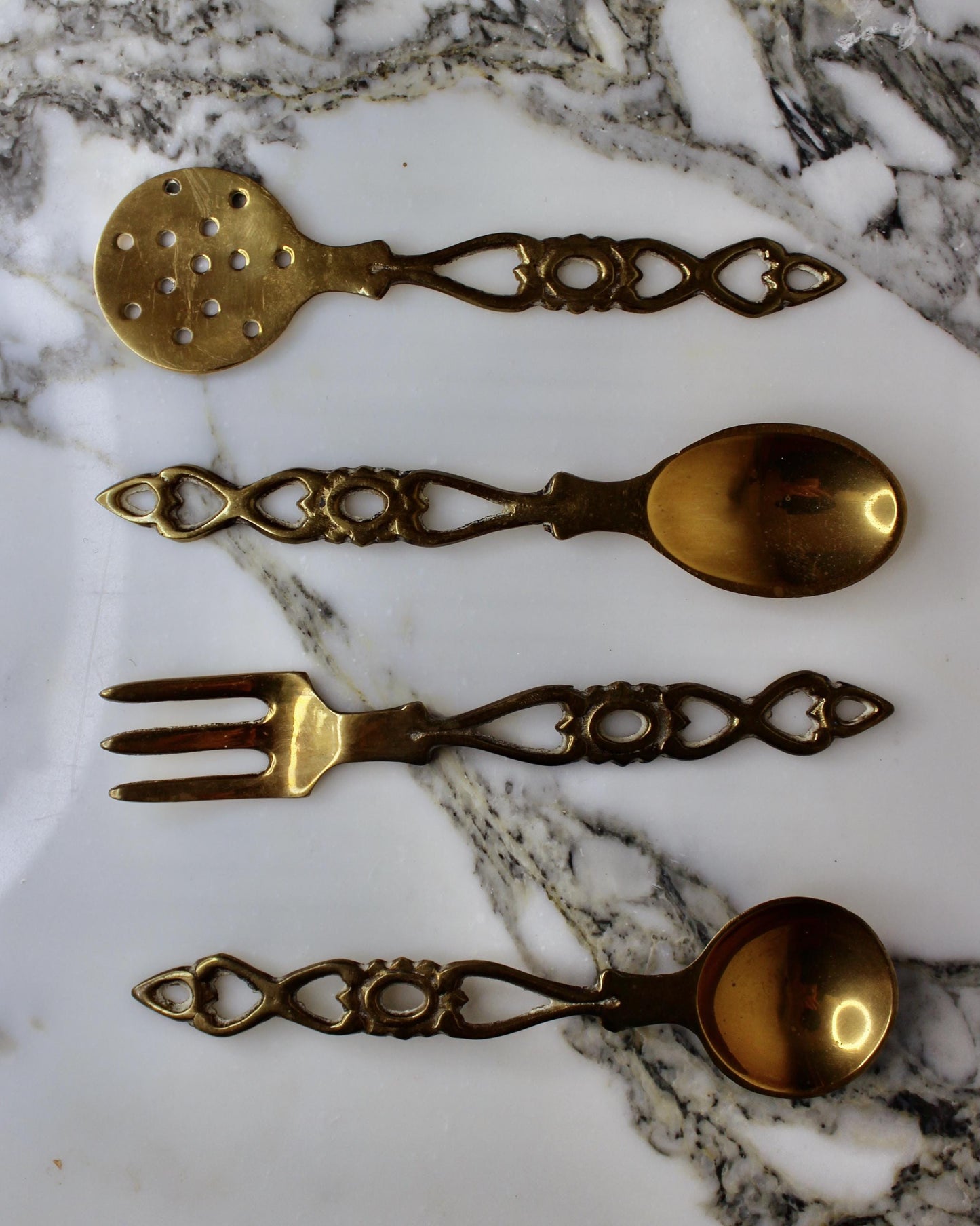 Vintage Brass Cutlery Set