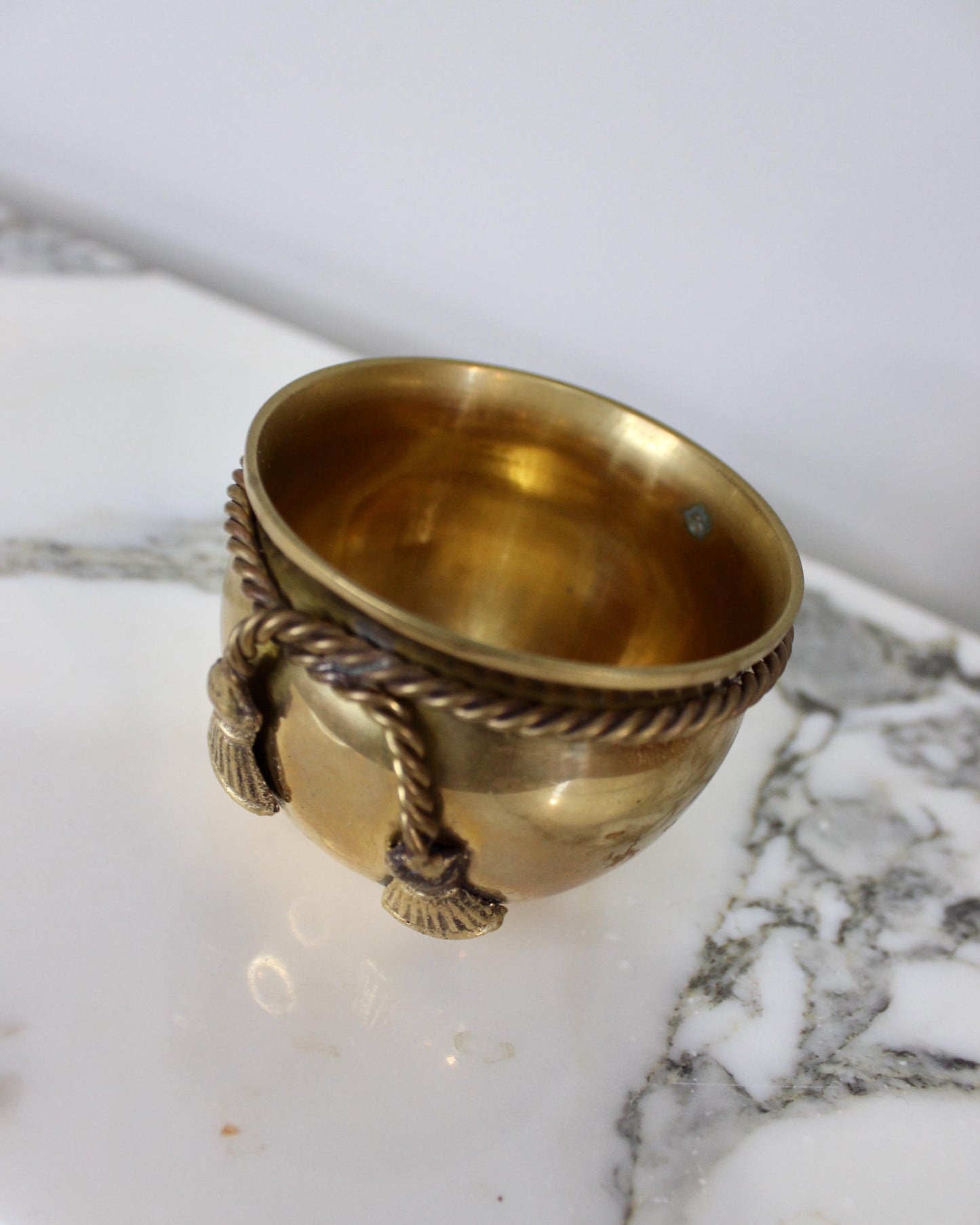 Miniature Brass Pot with Rope Detail